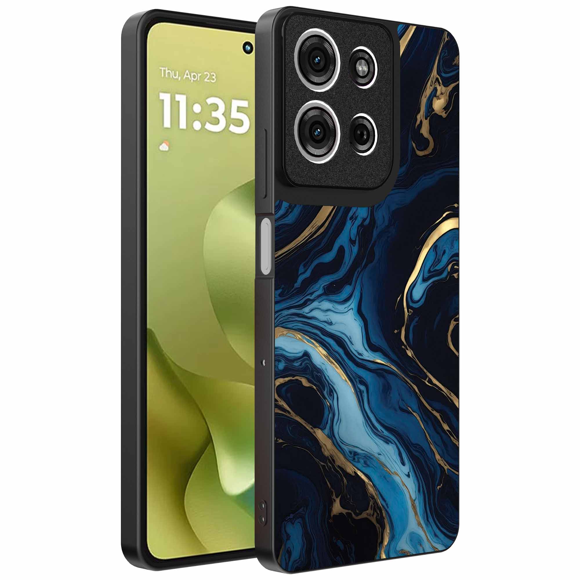 blauw goud marmer opdruk_Motorola Moto G86 telefoonhoesje (1)