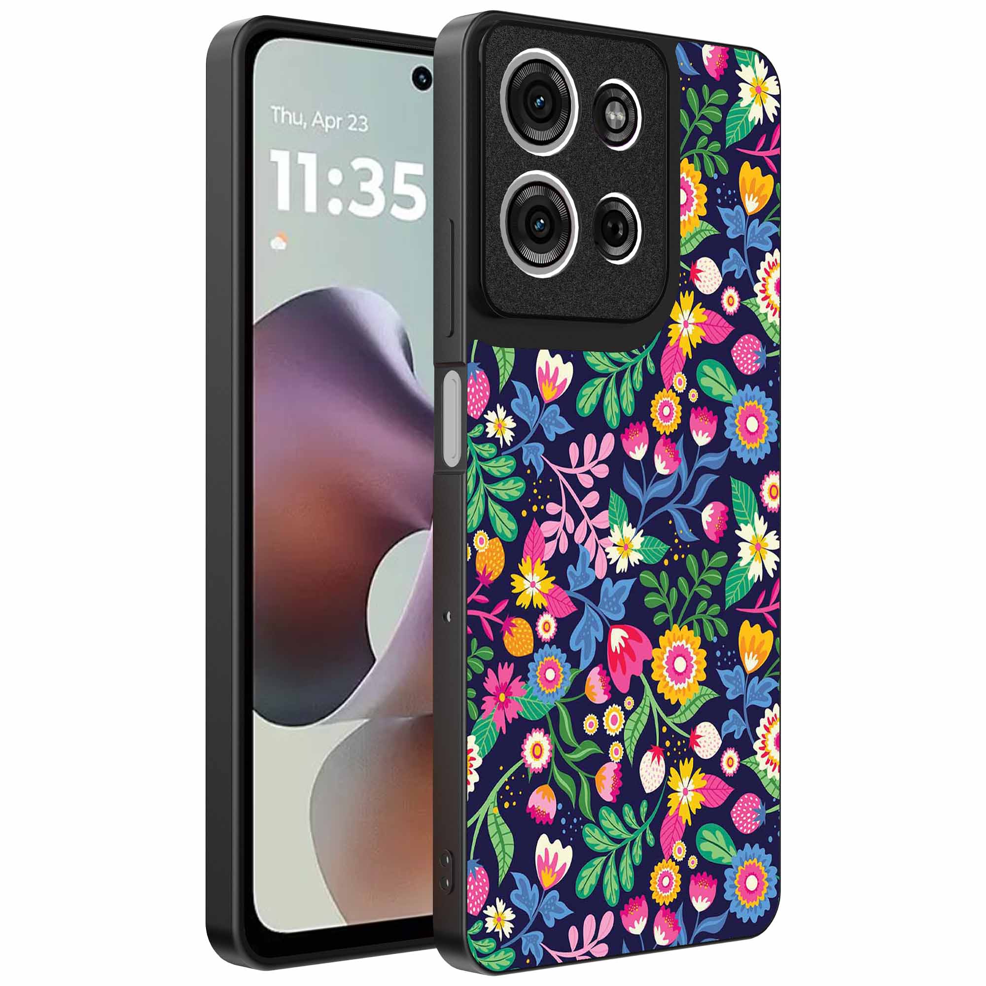 bloemen opdruk_Motorola Moto G56 telefoonhoesje (1)