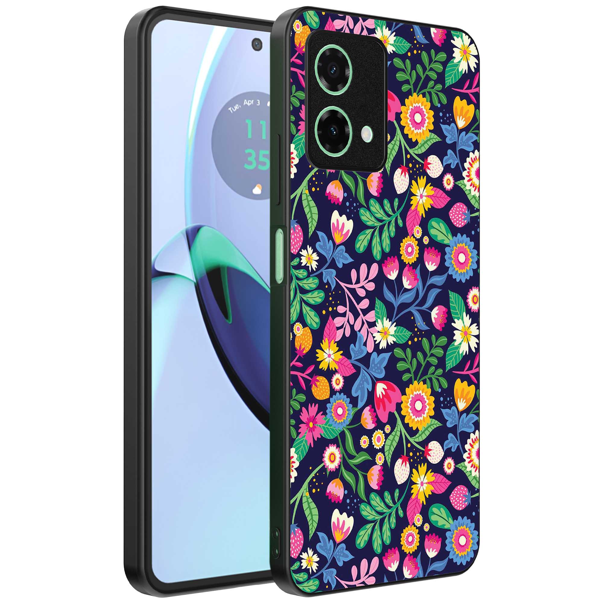 bloemen opdruk_Motorola Moto G84 telefoonhoesje (1)