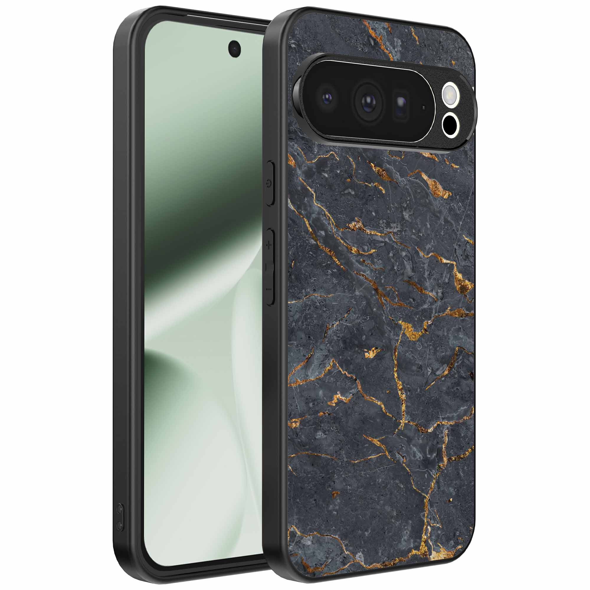 grijs goud marmer opdruk_Google Pixel 10 Pro XL telefoonhoesje (1)