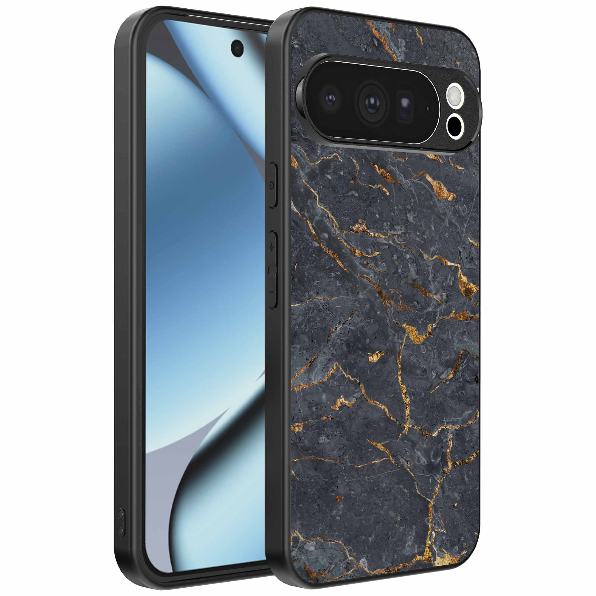 grijs goud marmer opdruk_Google Pixel 10 Pro telefoonhoesje (1)