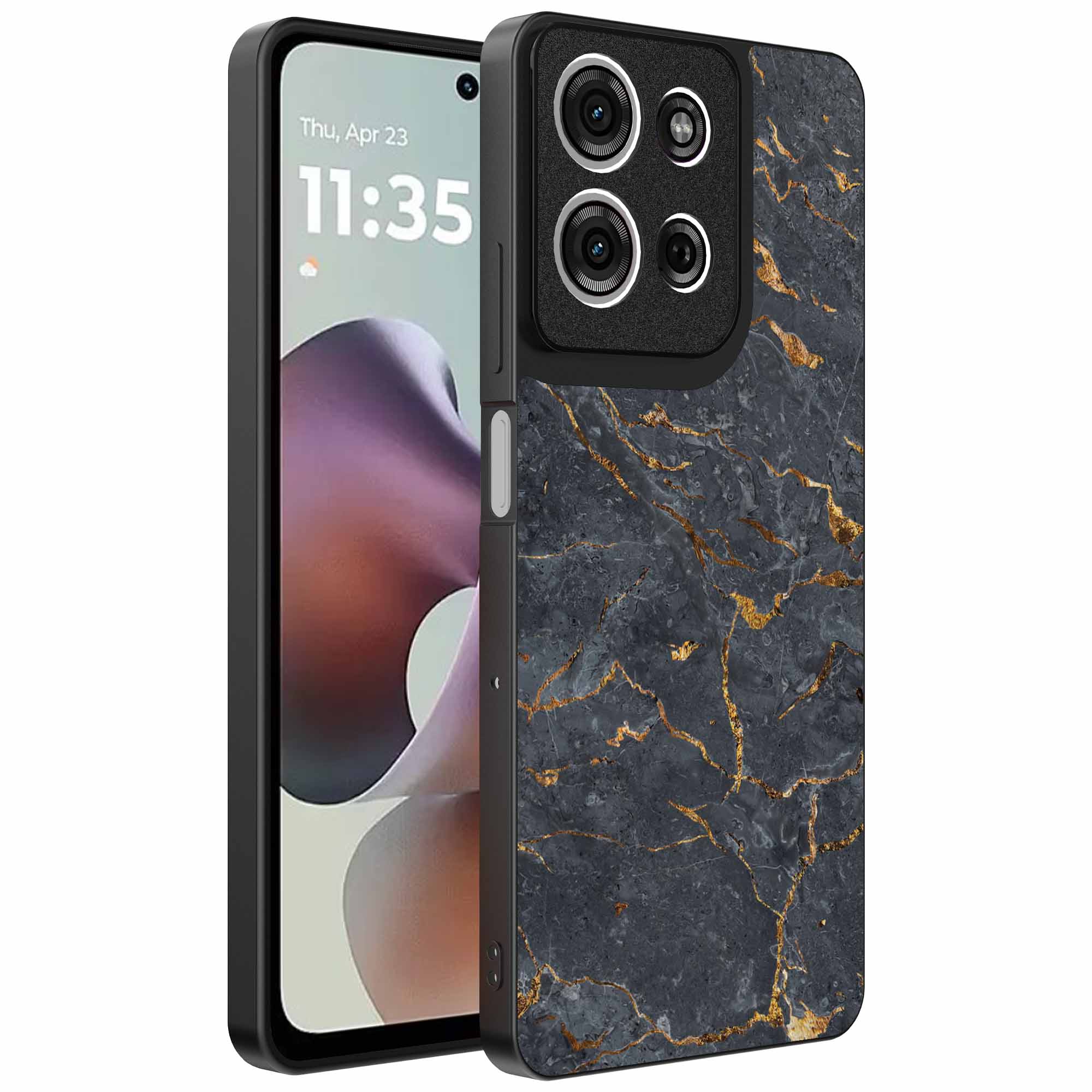 grijs goud marmer opdruk_Motorola Moto G56 telefoonhoesje (1)