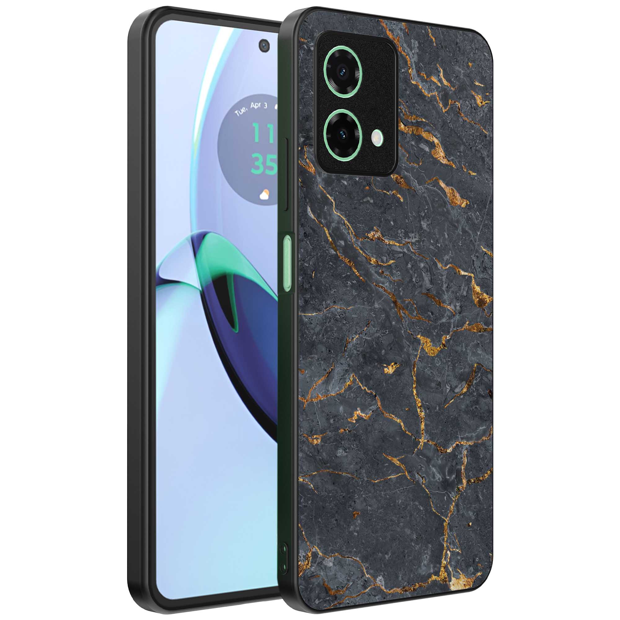 grijs goud marmer opdruk_Motorola Moto G84 telefoonhoesje (1)