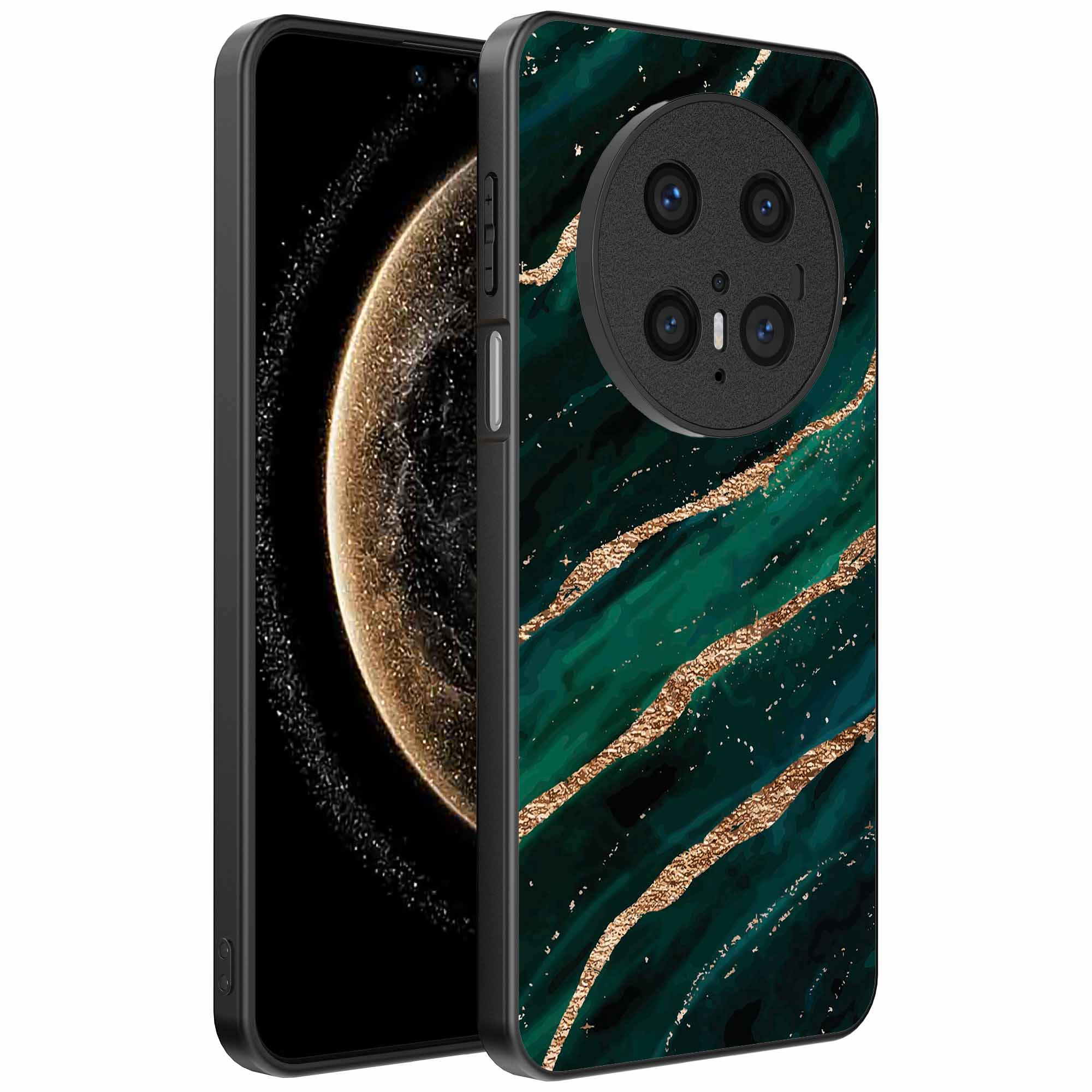 groen goud marmer opdruk_Huawei Mate 70 telefoonhoesje (1)
