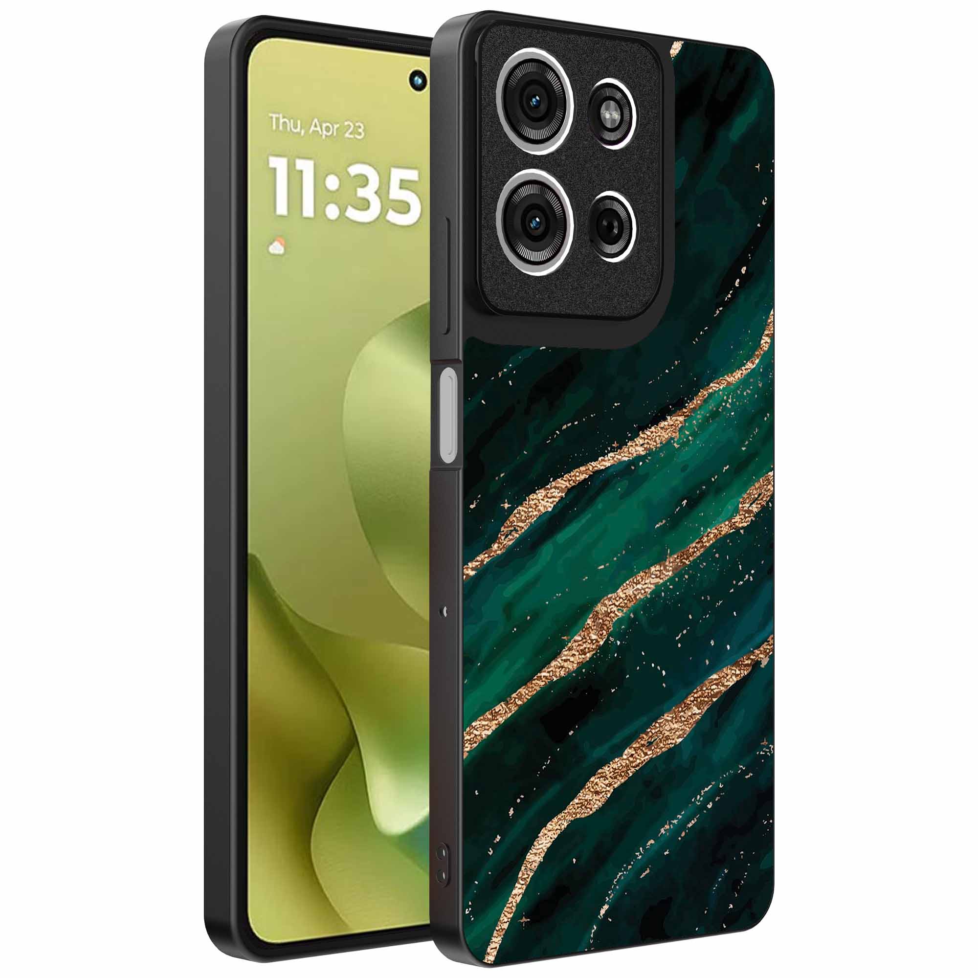 groen goud marmer opdruk_Motorola Moto G86 telefoonhoesje (1)