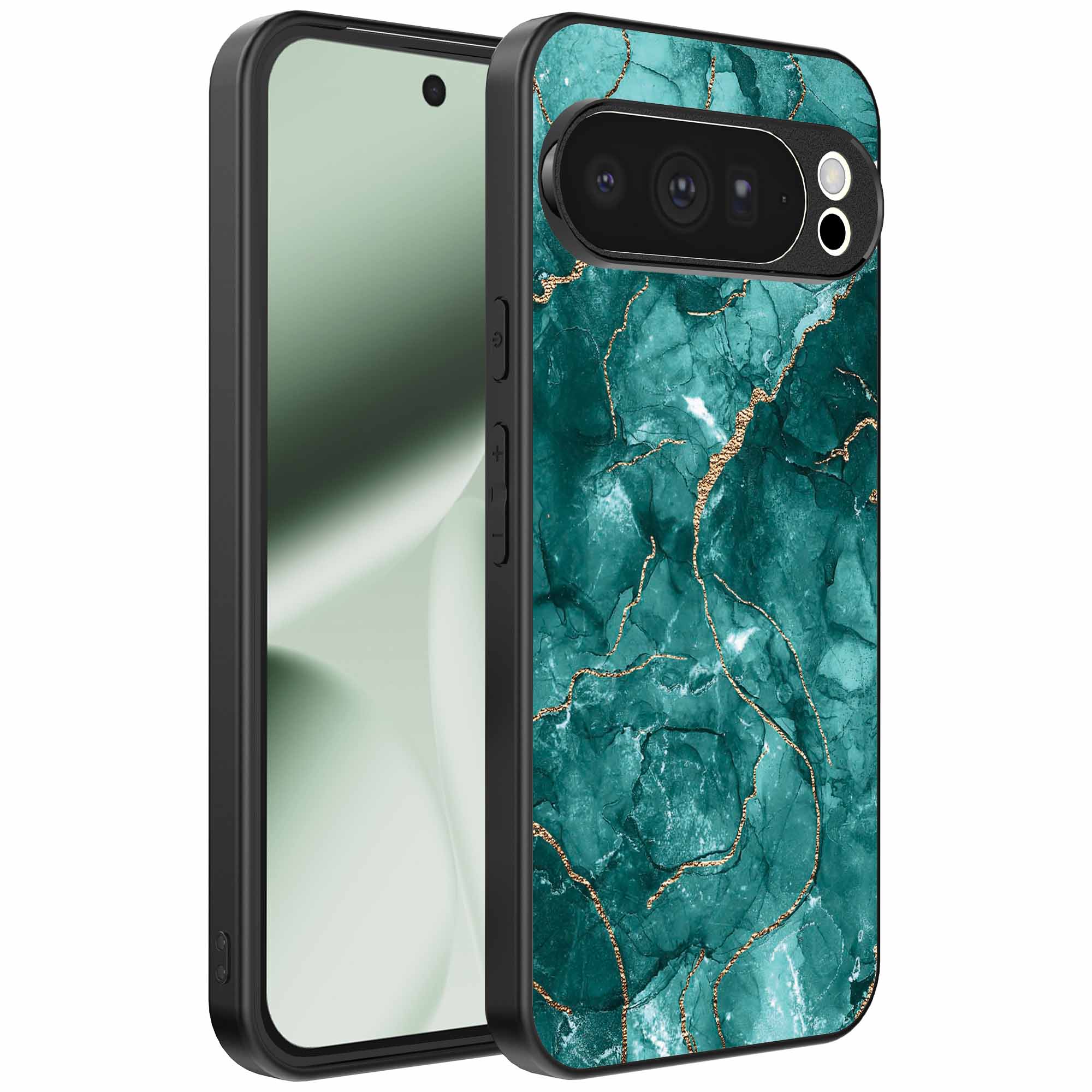 groen marmer opdruk_Google Pixel 10 Pro XL telefoonhoesje (1)