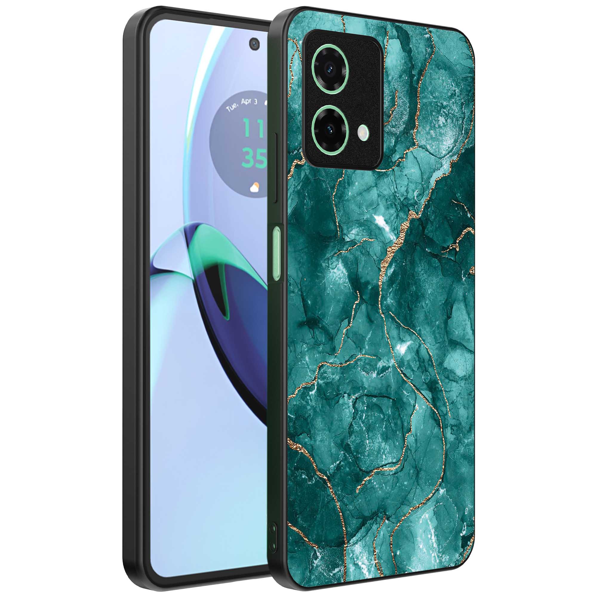 groen marmer opdruk_Motorola Moto G84 telefoonhoesje (1)
