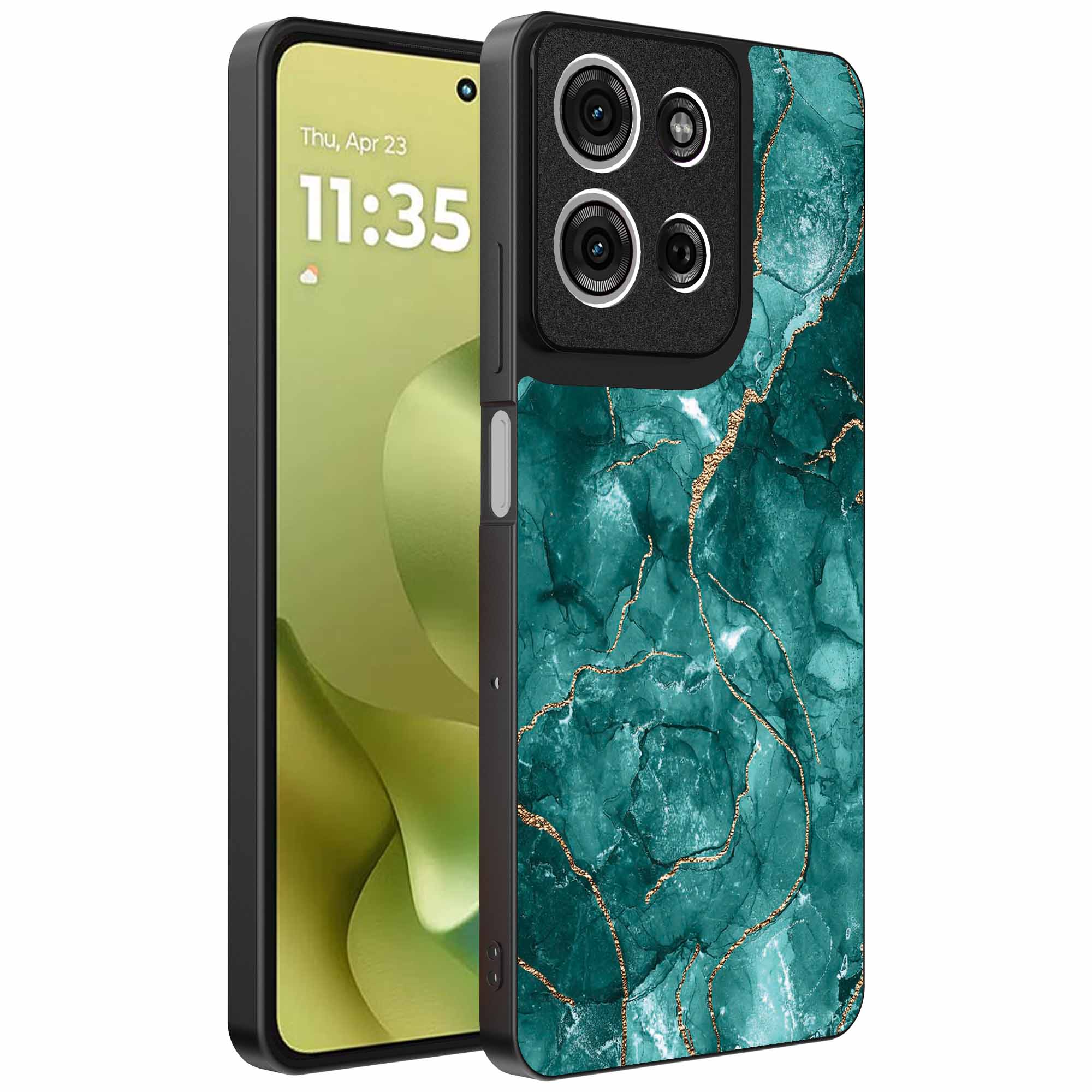 groen marmer opdruk_Motorola Moto G86 telefoonhoesje (1)