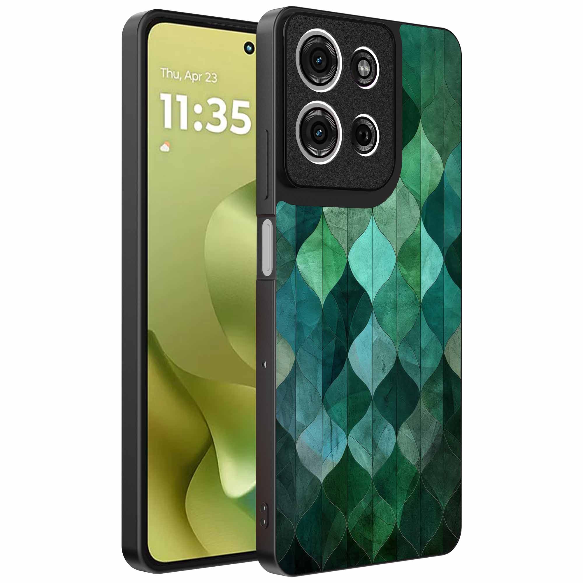 groene bladeren opdruk_Motorola Moto G86 telefoonhoesje (1)