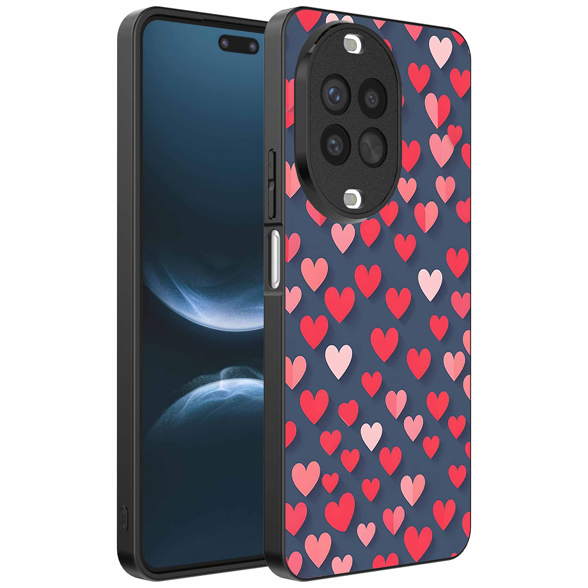 kleine roze en rode hartjes opdruk_Huawei Nova 14 Pro telefoonhoesje (1)