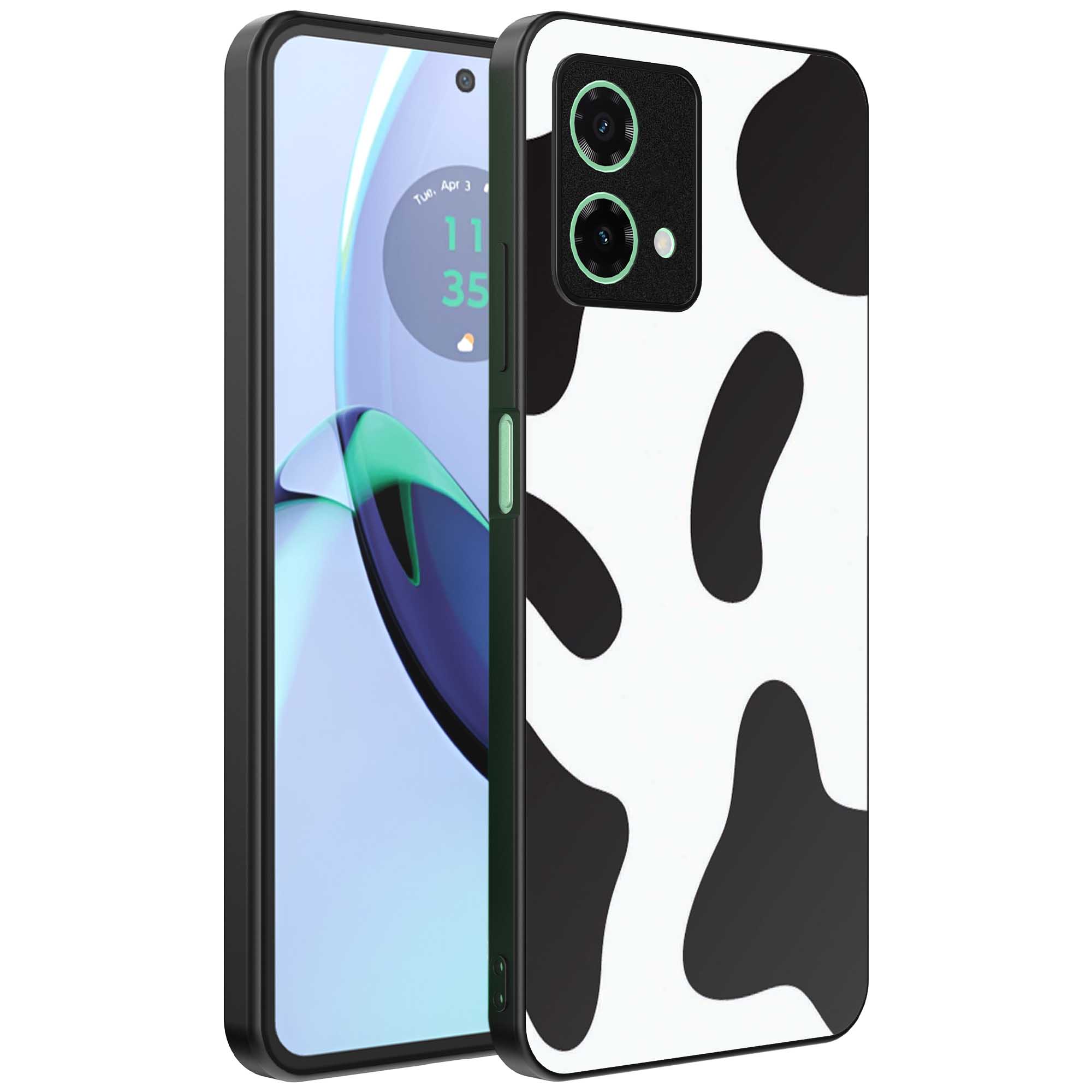 koeienvlekken opdruk_Motorola Moto G84 telefoonhoesje (1)