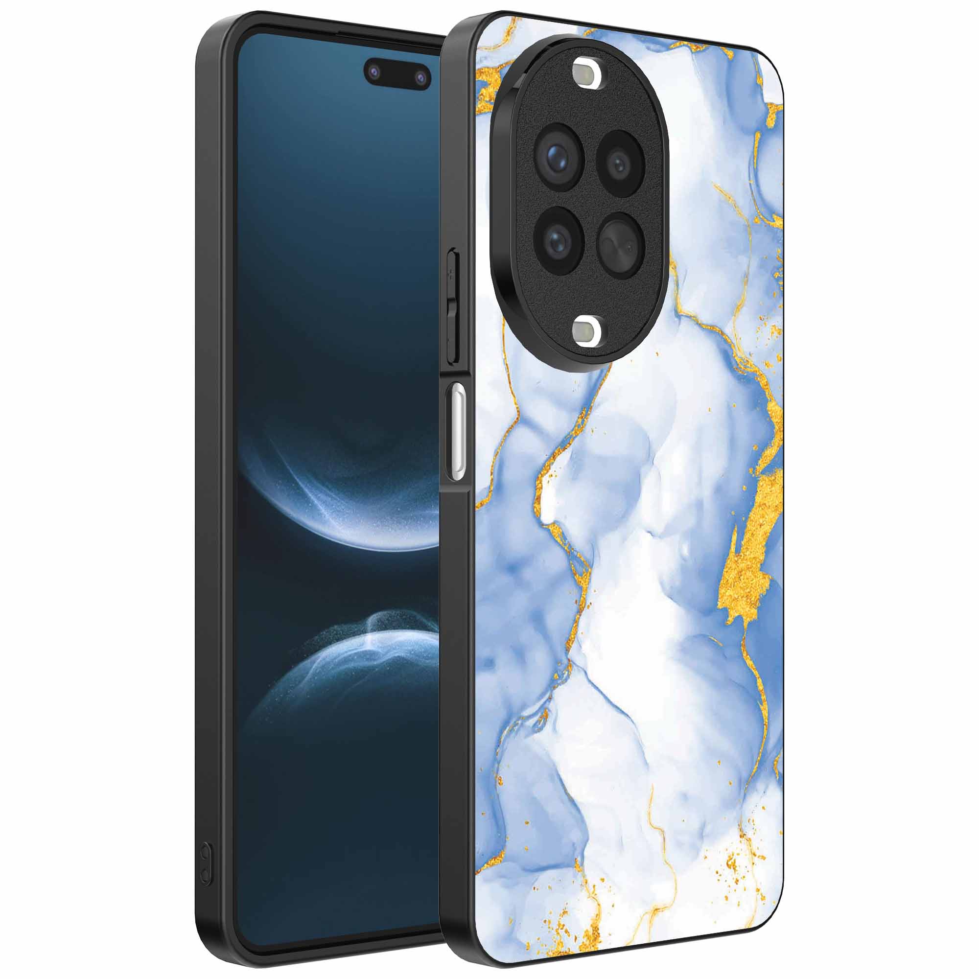 lichtblauw goud marmer opdruk_Huawei Nova 14 Pro telefoonhoesje (1)