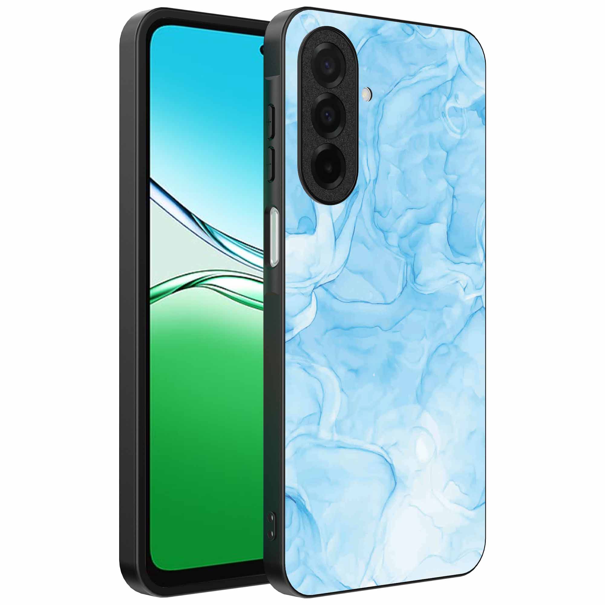 lichtblauw marmer opdruk_Oppo A5 telefoonhoesje (1)