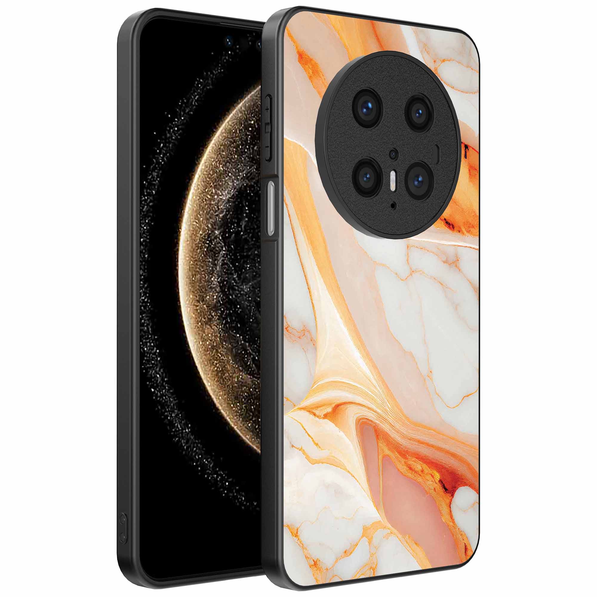 oranje marmer opdruk_Huawei Mate 70 telefoonhoesje (1)