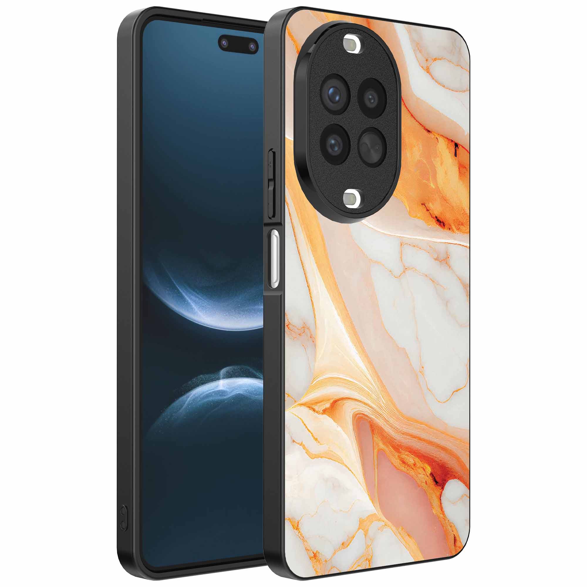 oranje marmer opdruk_Huawei Nova 14 Pro telefoonhoesje (1)