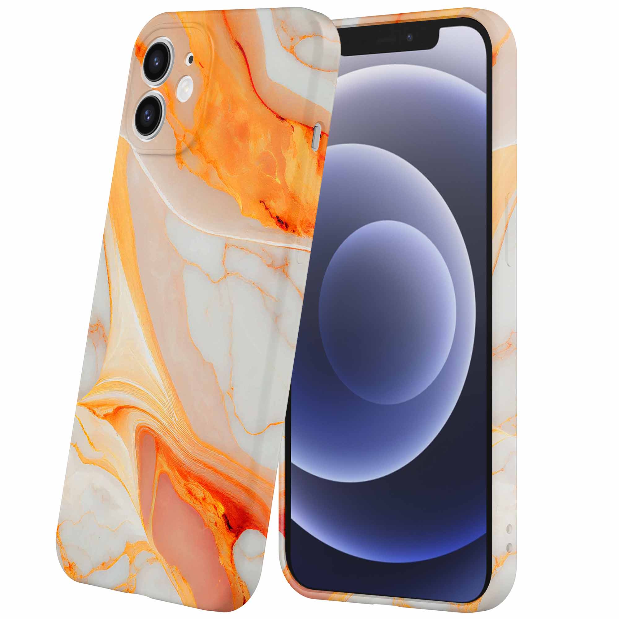 oranje marmer opdruk_iPhone 12 telefoonhoesje met volledige rondom bedrukking (6)