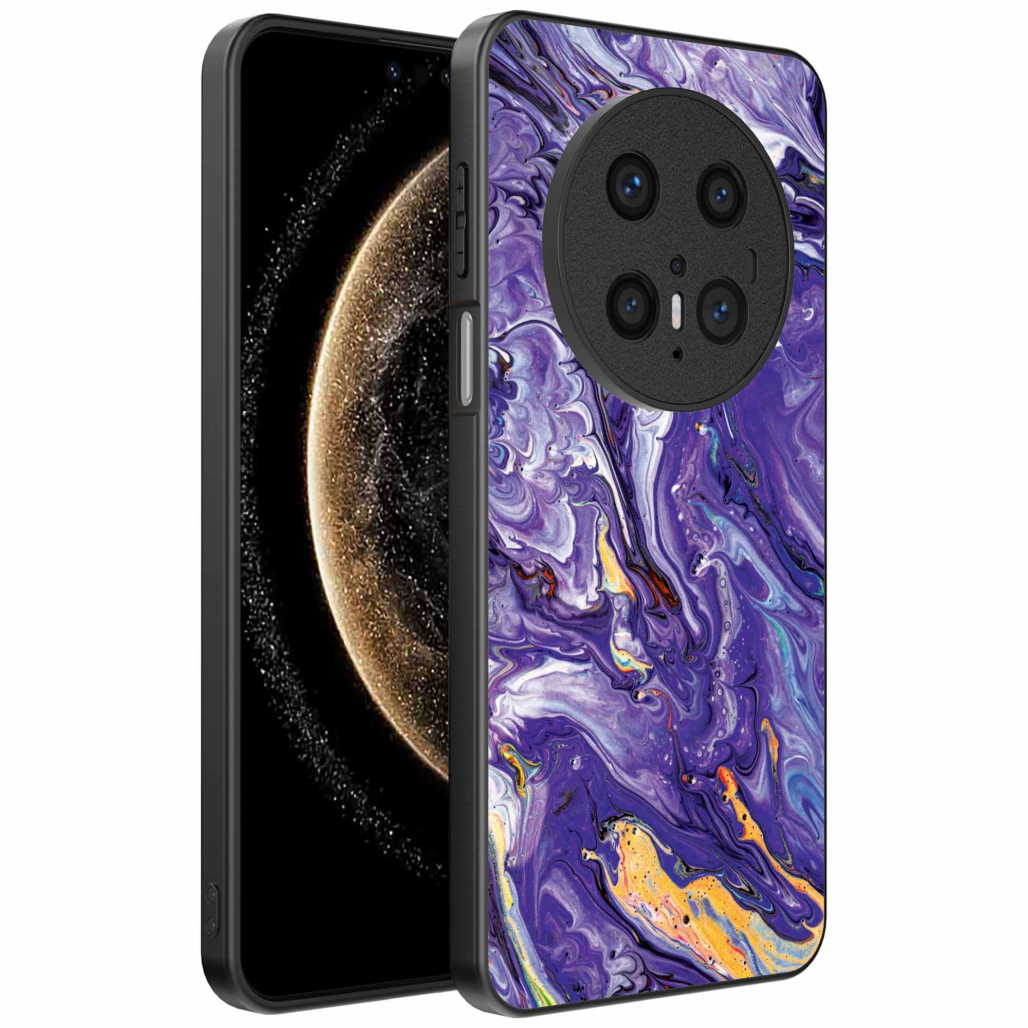 paars goud marmer opdruk_Huawei Mate 70 telefoonhoesje (1)