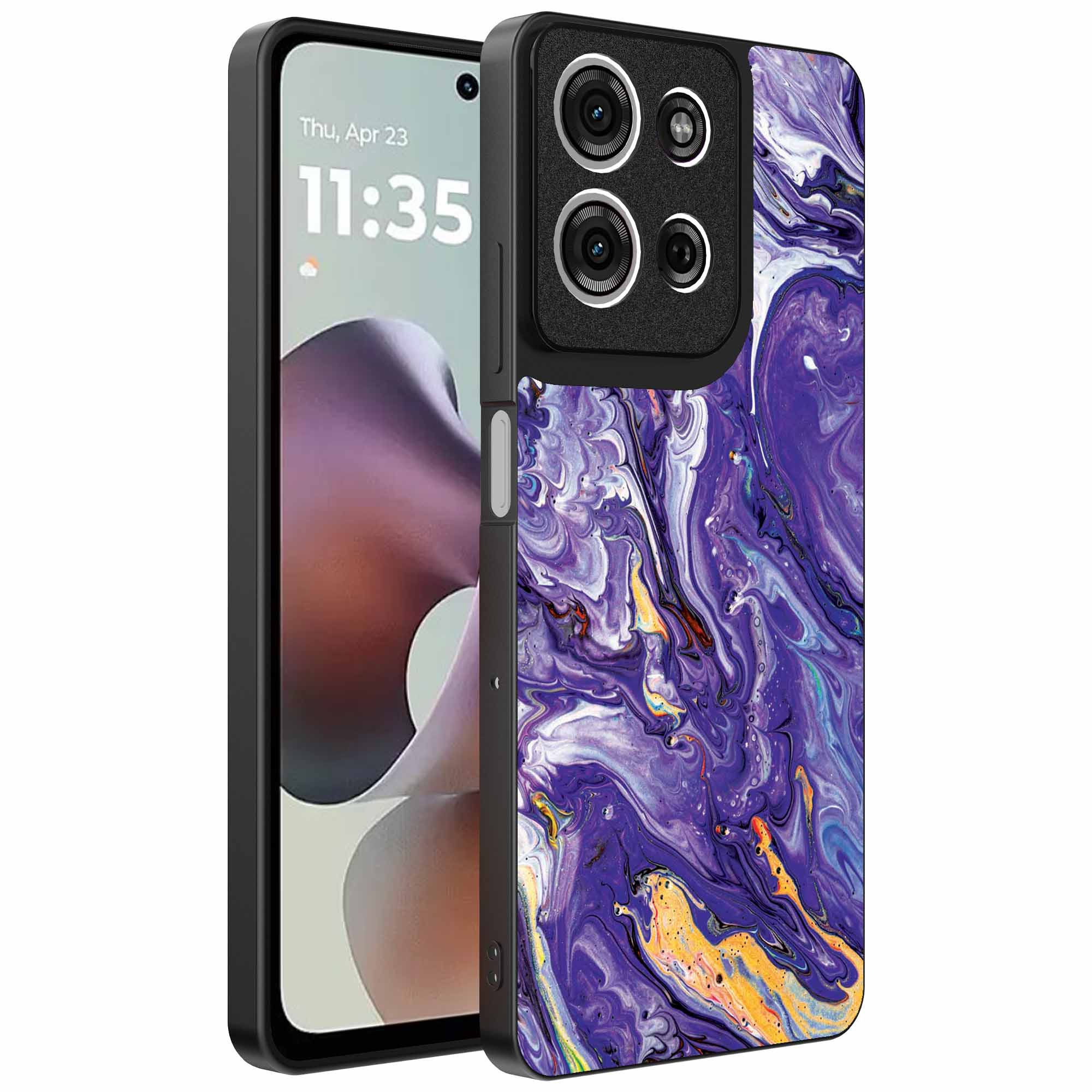 paars goud marmer opdruk_Motorola Moto G56 telefoonhoesje (1)