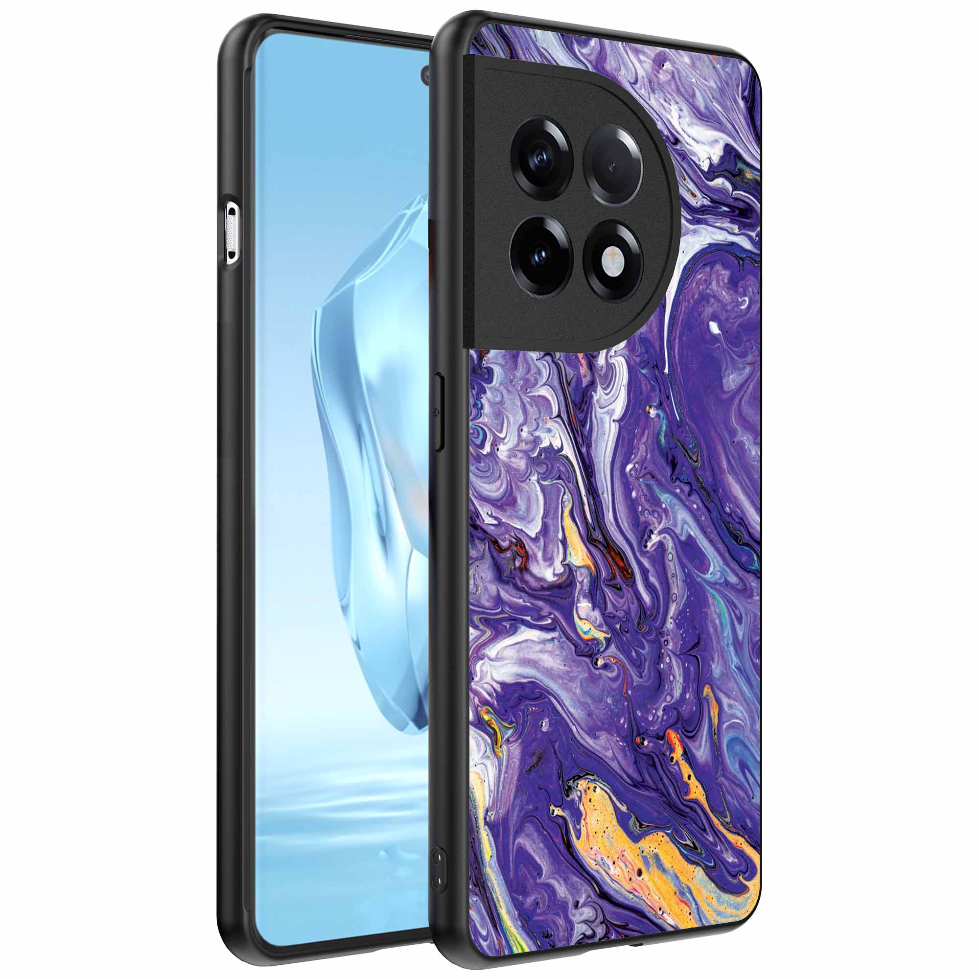 paars goud marmer opdruk_OnePlus 12 Telefoonhoesje (1)