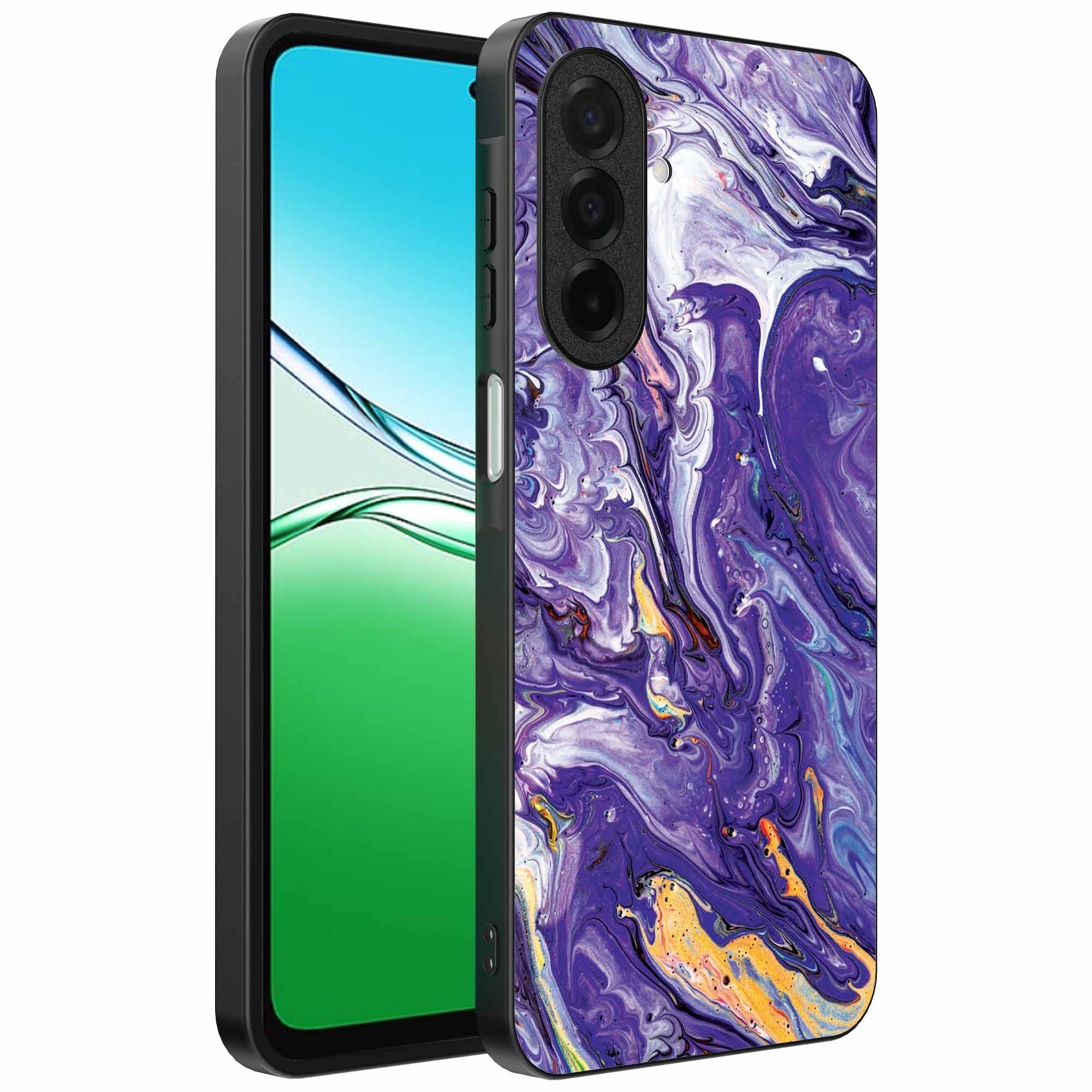 paars goud marmer opdruk_Oppo A5 telefoonhoesje (1)