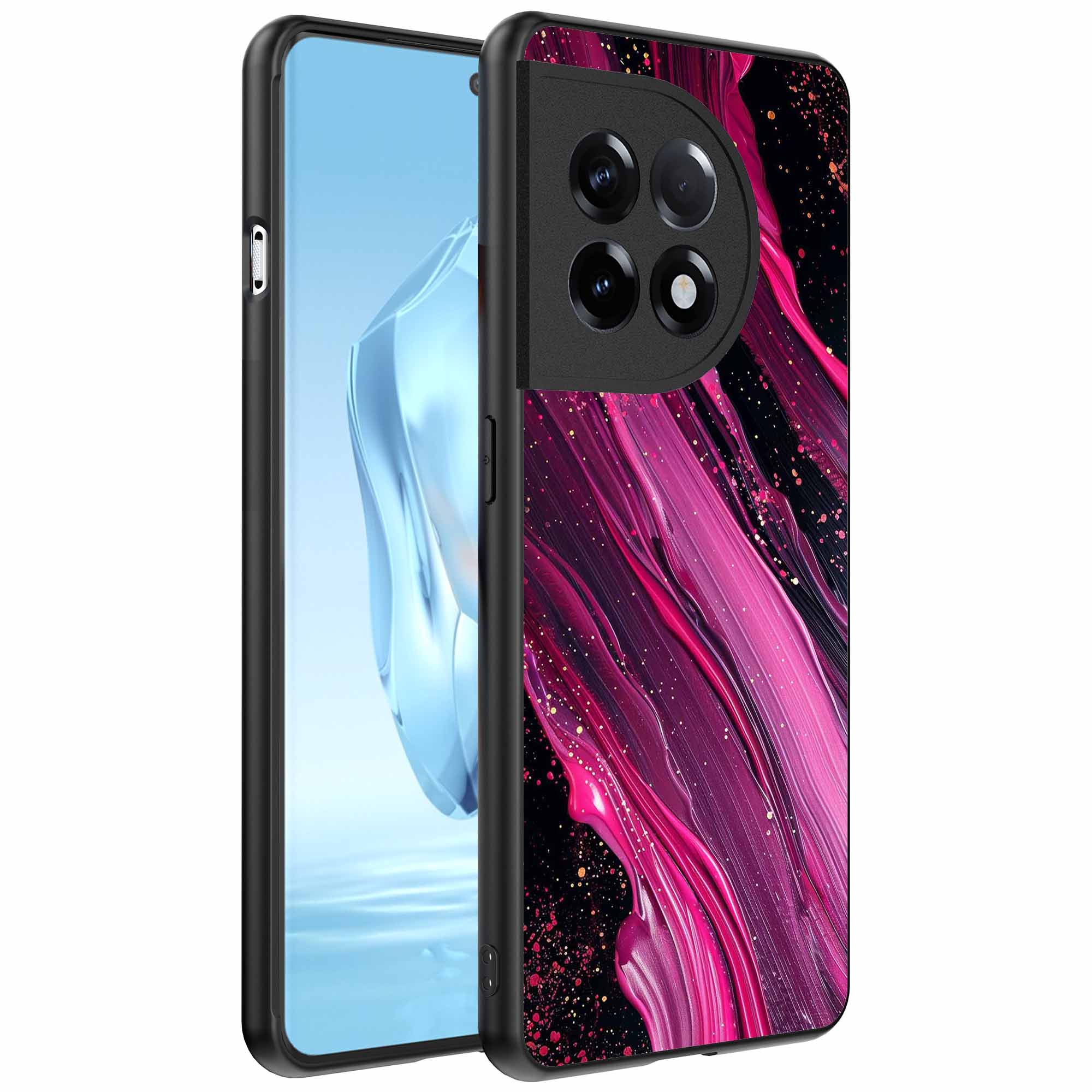 paars roze marmer opdruk_OnePlus 12 Telefoonhoesje (1)