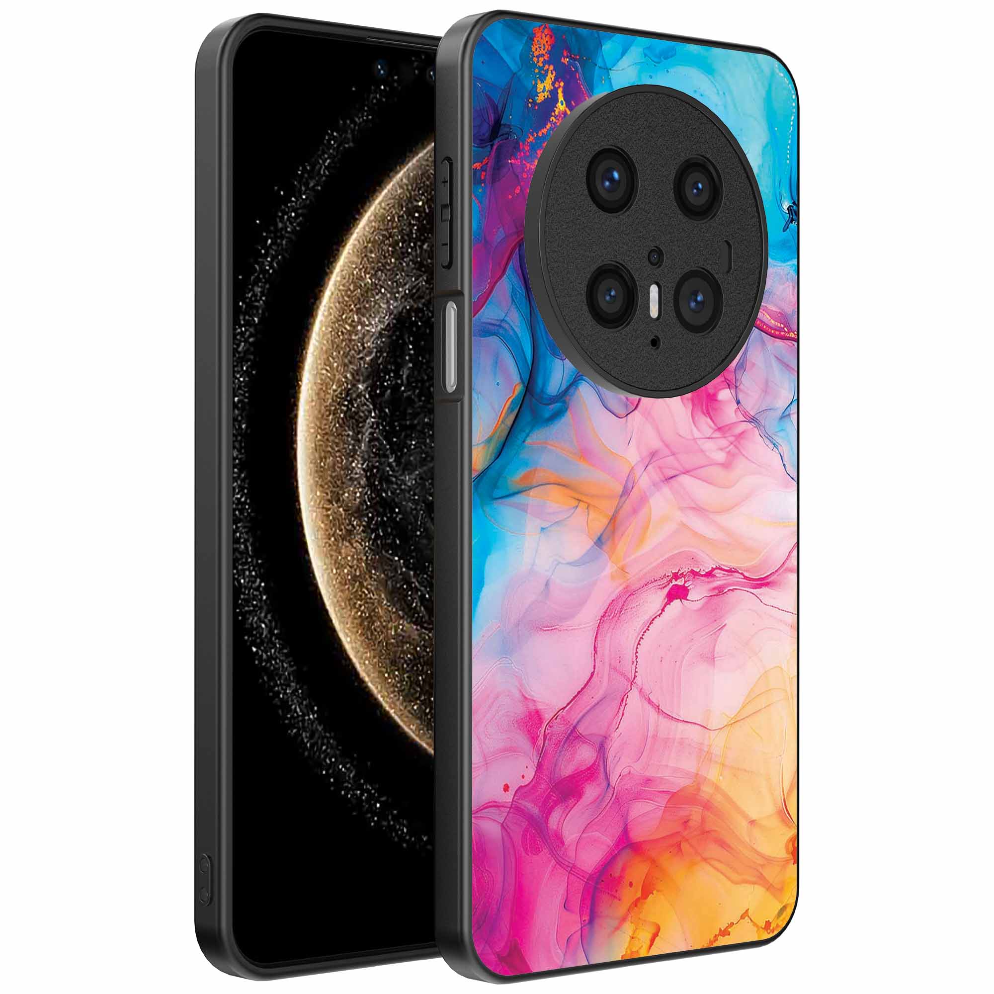 regenboog acryl marmer opdruk_Huawei Mate 70 telefoonhoesje (1)