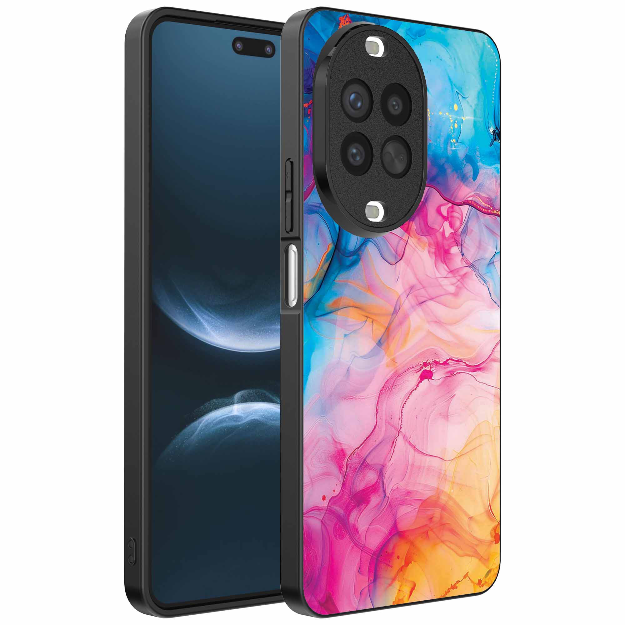regenboog acryl marmer opdruk_Huawei Nova 14 Pro telefoonhoesje (1)