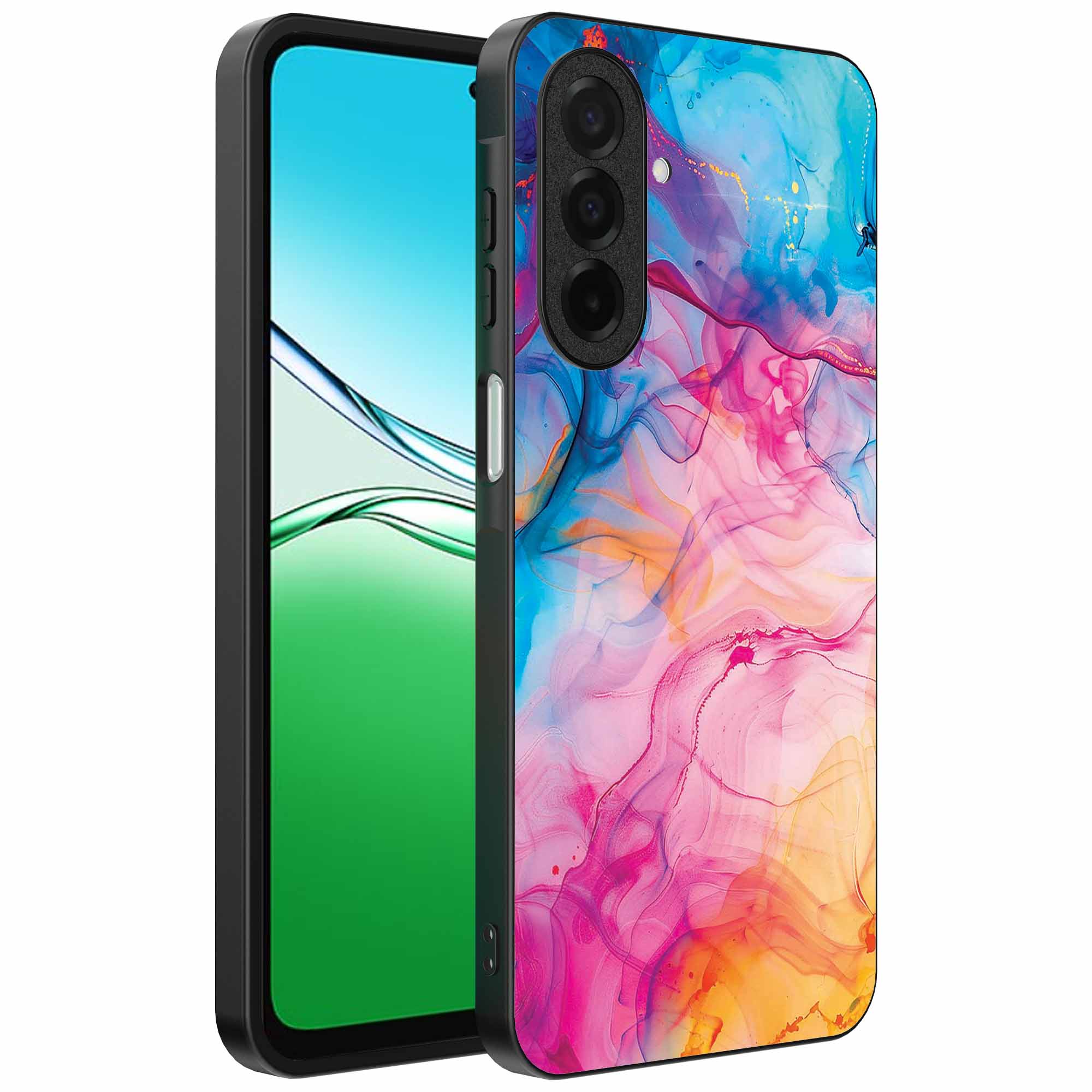 regenboog acryl marmer opdruk_Oppo A5 telefoonhoesje (1)