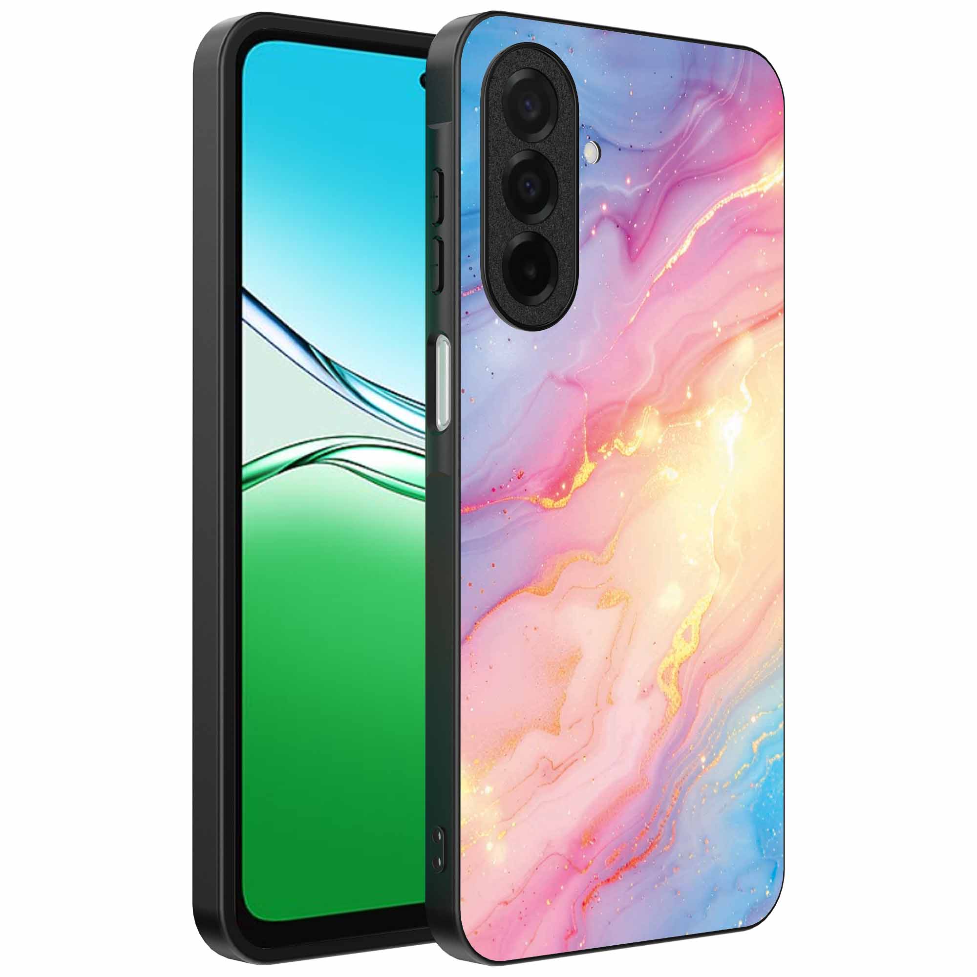 regenboog glitter marmer opdruk_Oppo A5 telefoonhoesje (1)