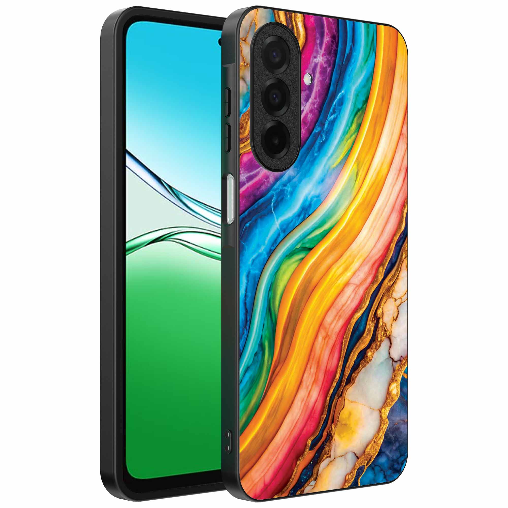 regenboog goud marmer opdruk_Oppo A5 telefoonhoesje (1)