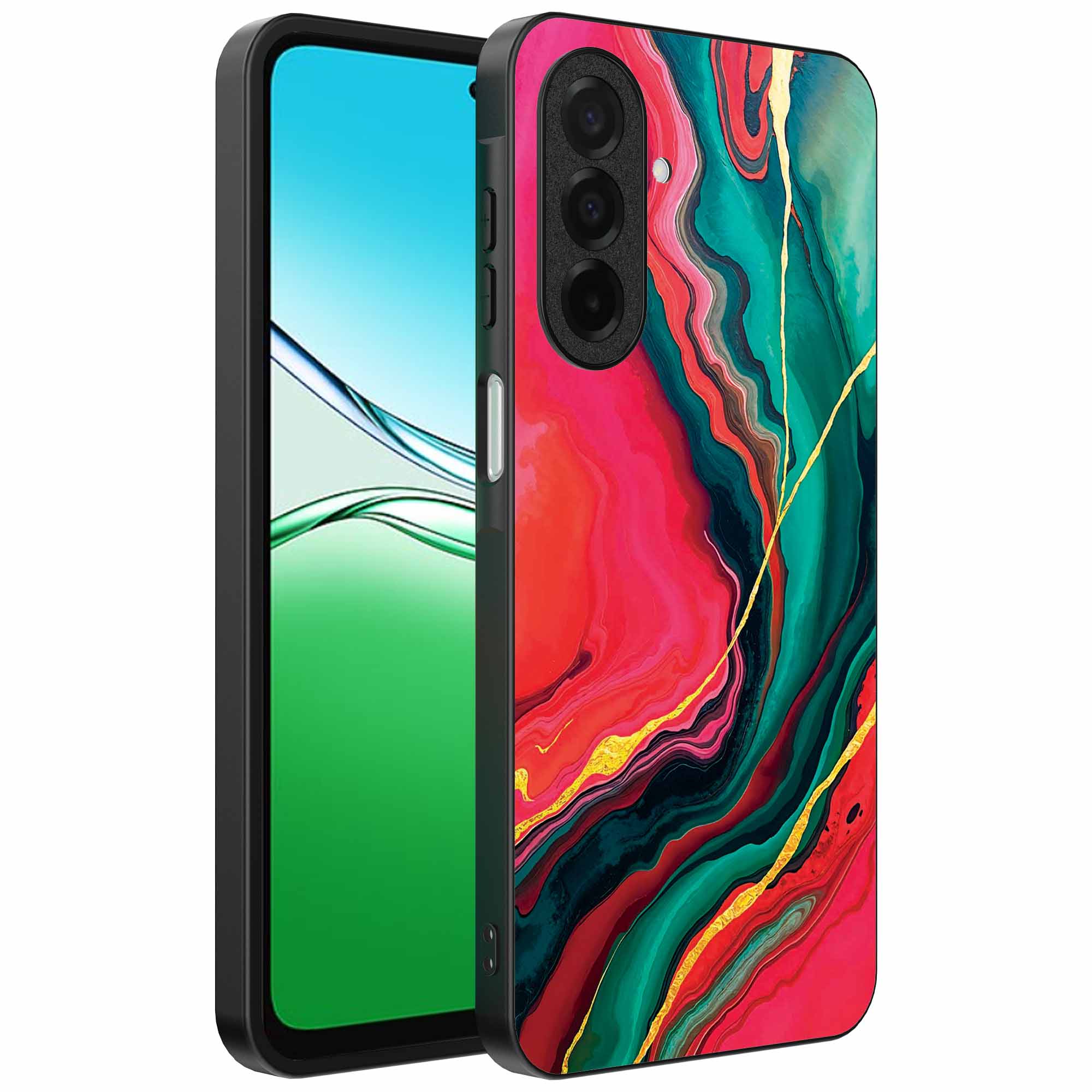 rood groen marmer opdruk_Oppo A5 telefoonhoesje (1)