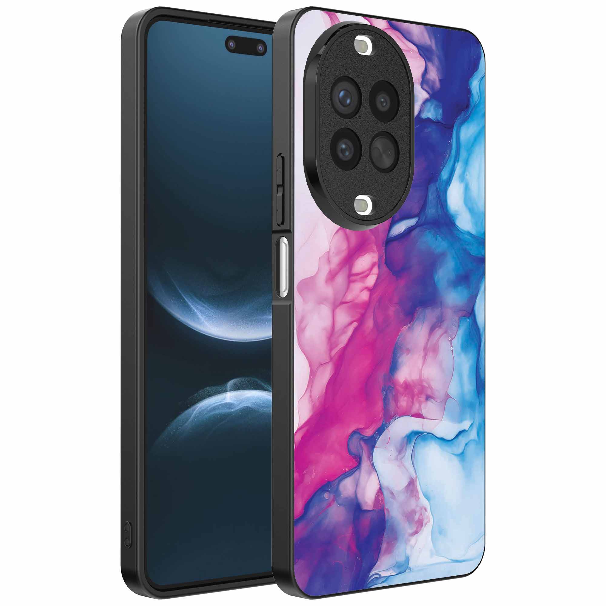 roze blauw marmer opdruk_Huawei Nova 14 Pro telefoonhoesje (1)