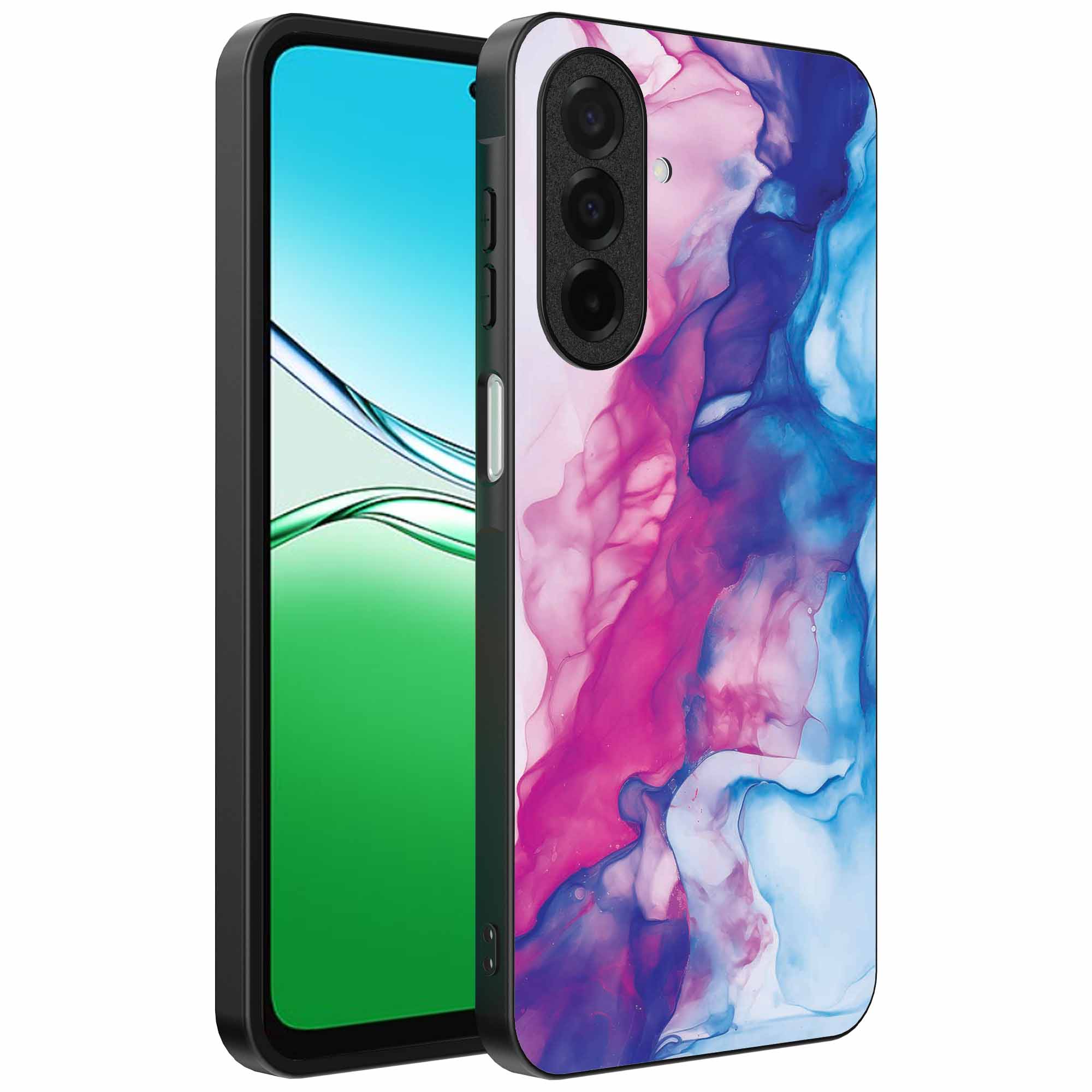 roze blauw marmer opdruk_Oppo A5 telefoonhoesje (1)