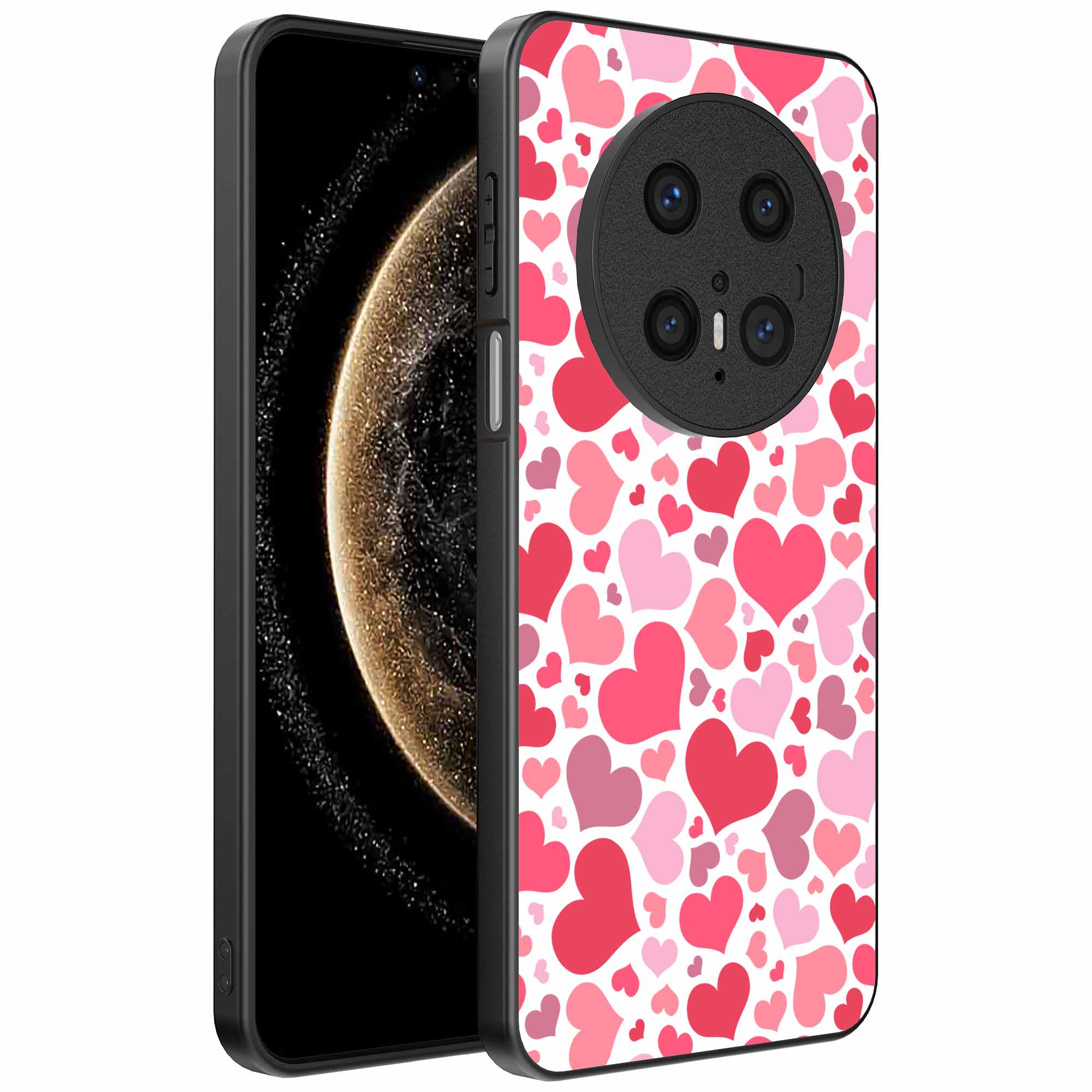 roze en rode hartjes opdruk_Huawei Mate 70 telefoonhoesje (1)