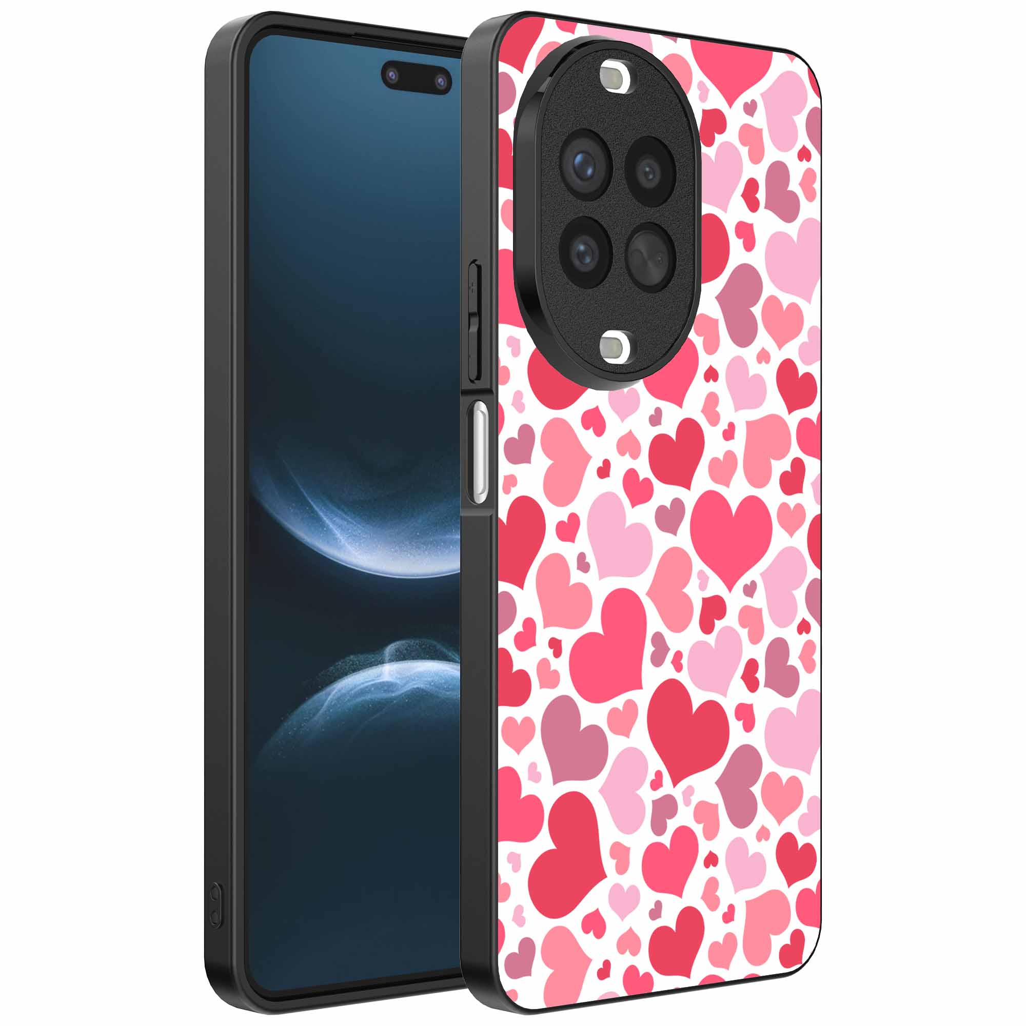 roze en rode hartjes opdruk_Huawei Nova 14 Pro telefoonhoesje (1)
