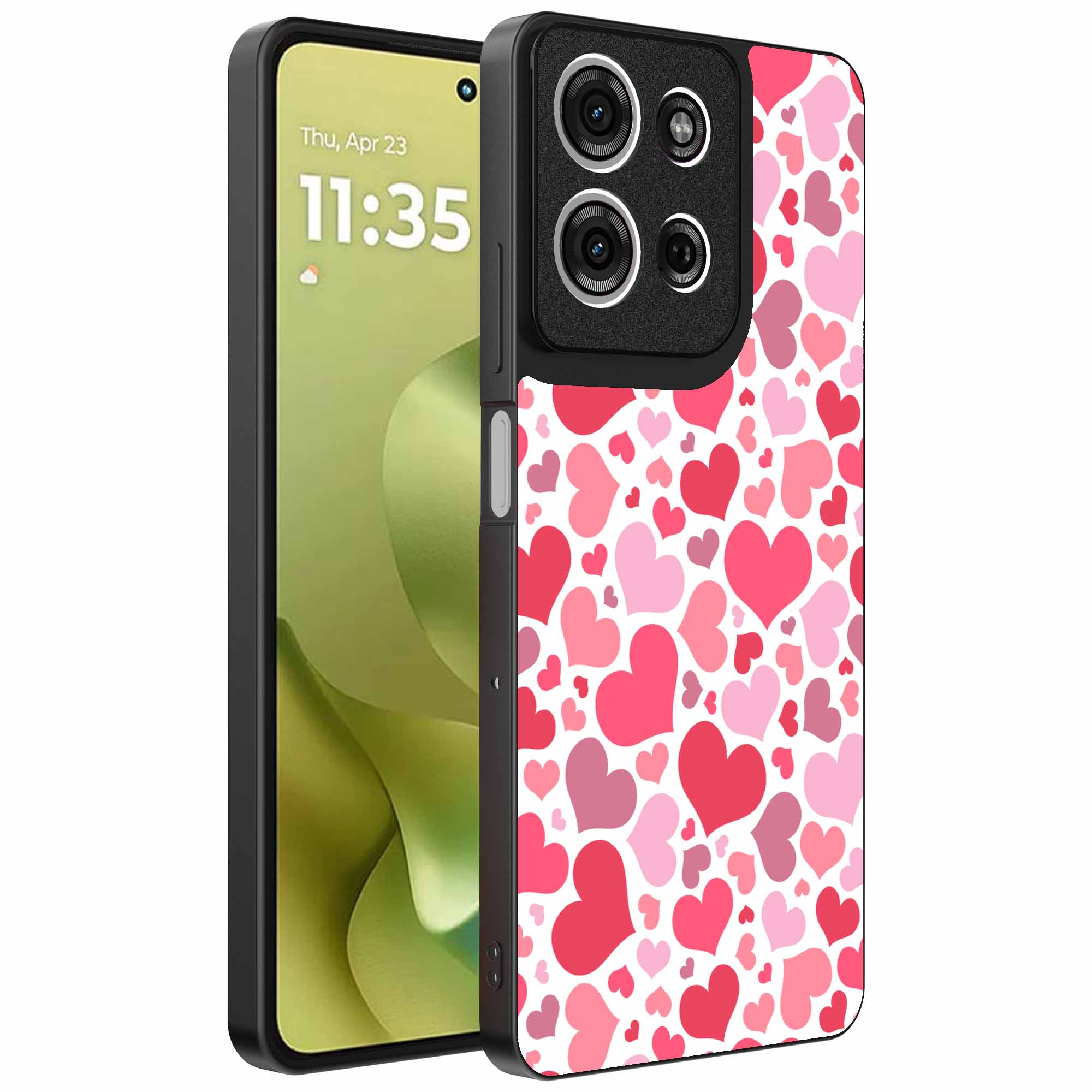roze en rode hartjes opdruk_Motorola Moto G86 telefoonhoesje (1)