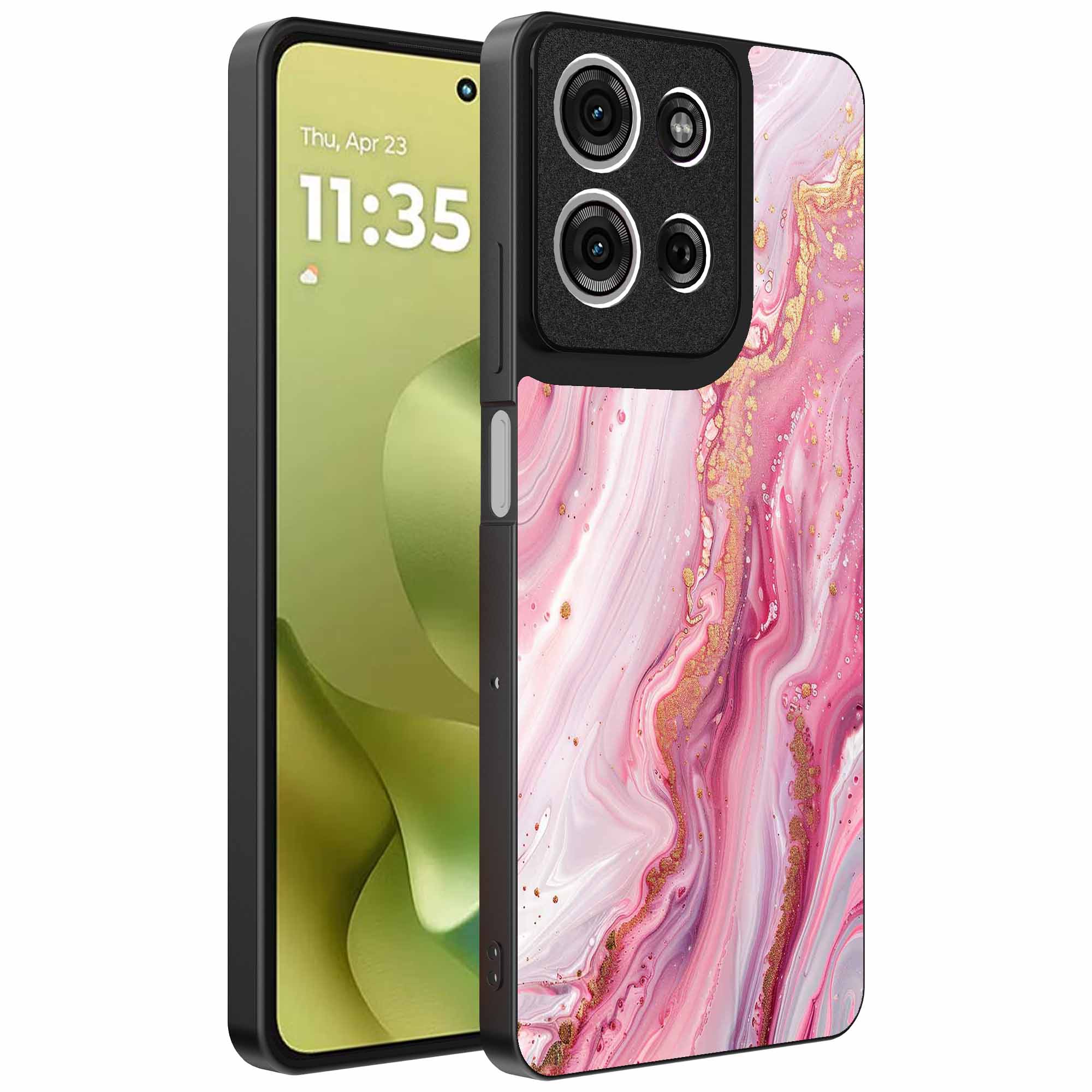 roze marmer opdruk_Motorola Moto G86 telefoonhoesje (1)