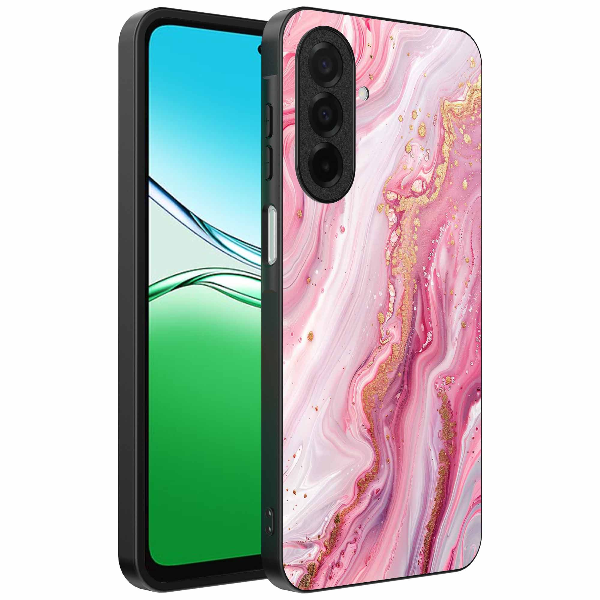 roze marmer opdruk_Oppo A5 telefoonhoesje (1)