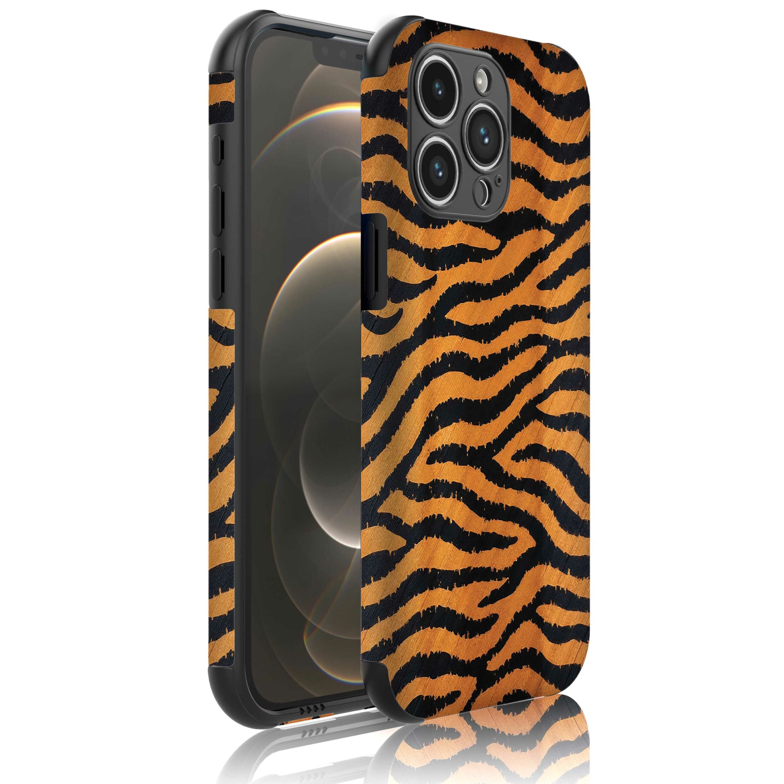 tijger en panter opdruk_Telefoonhoesje met bumper randjes iPhone 12 Pro (1)