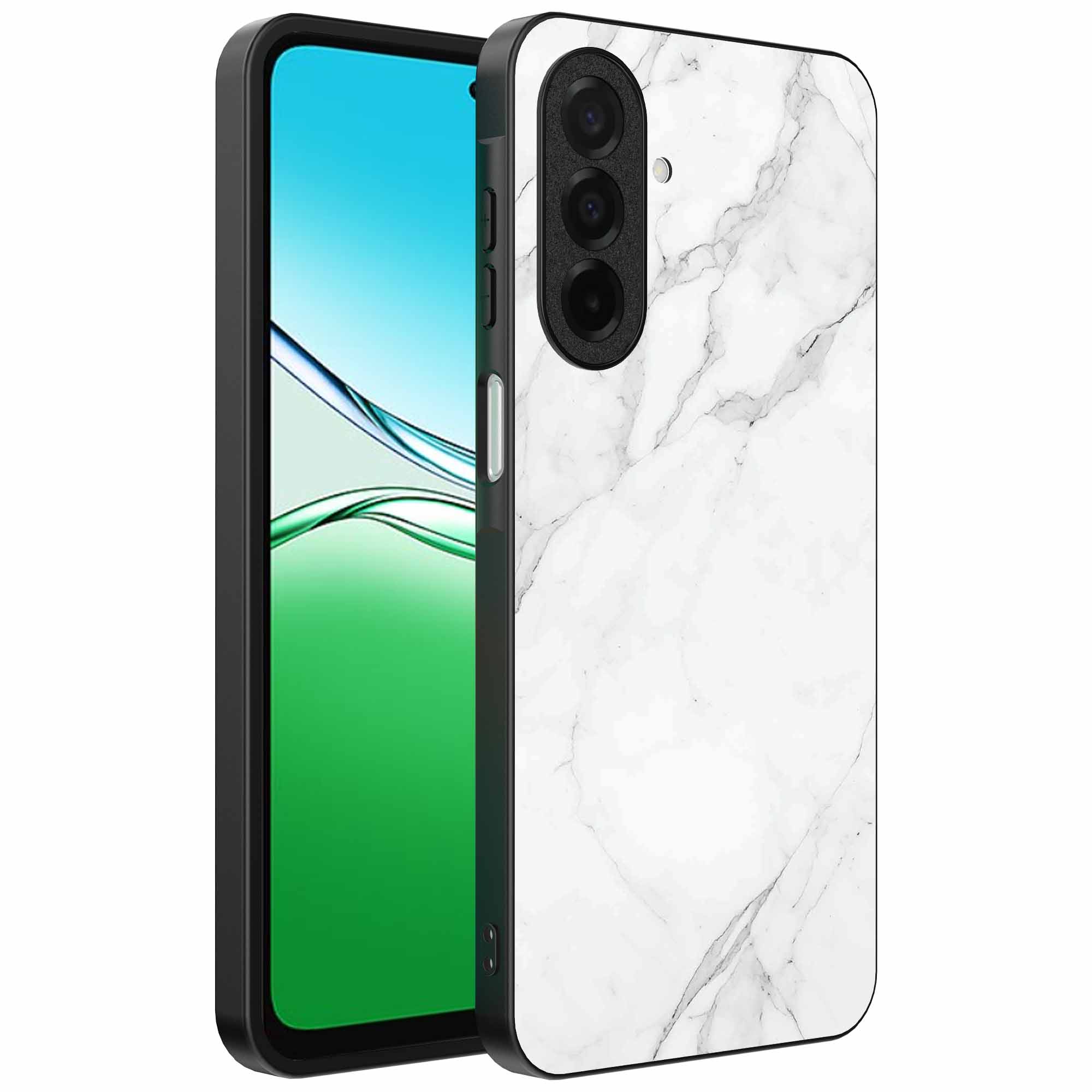 wit marmer opdruk_Oppo A5 telefoonhoesje (1)