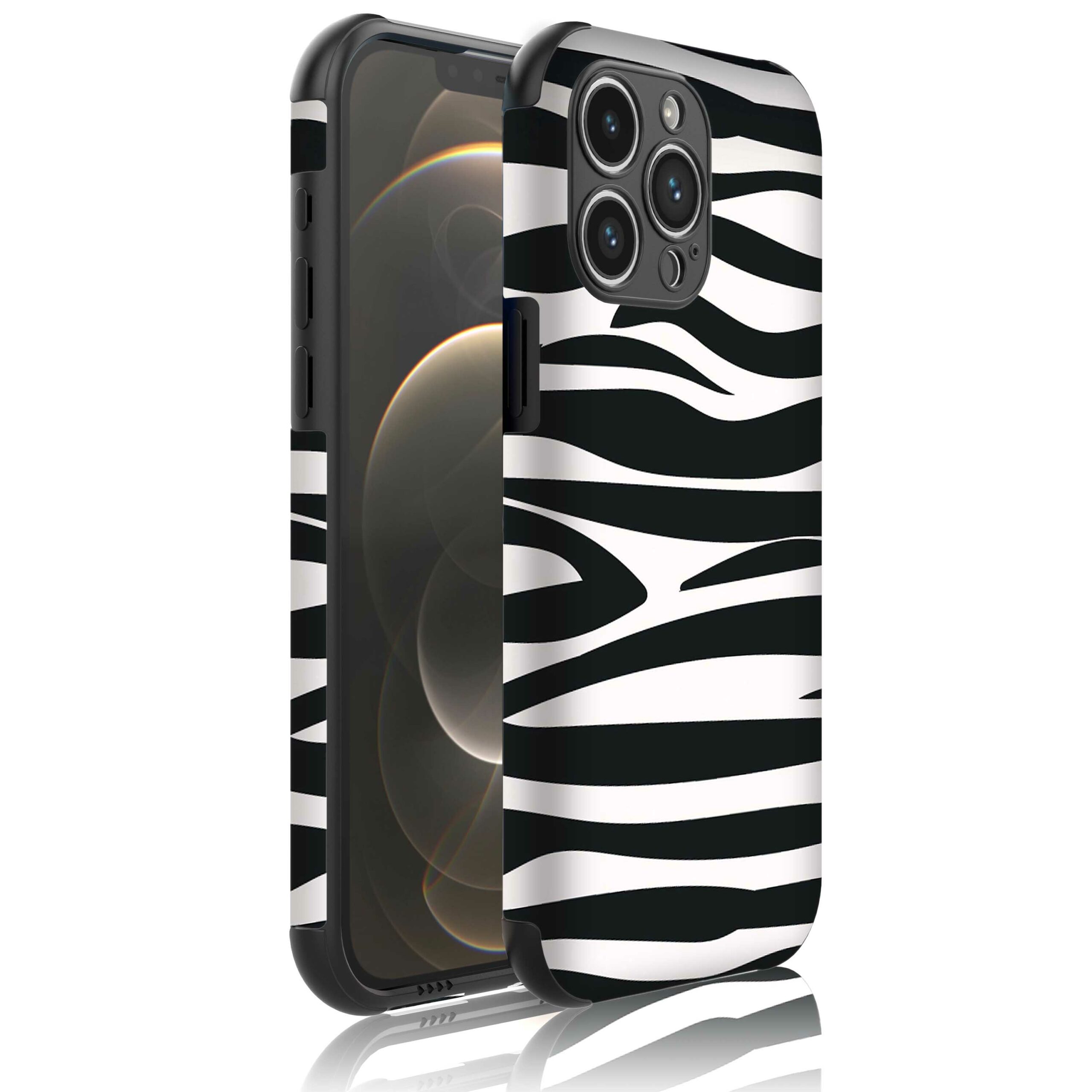 zebra opdruk_Telefoonhoesje met bumper randjes iPhone 12 Pro (1)