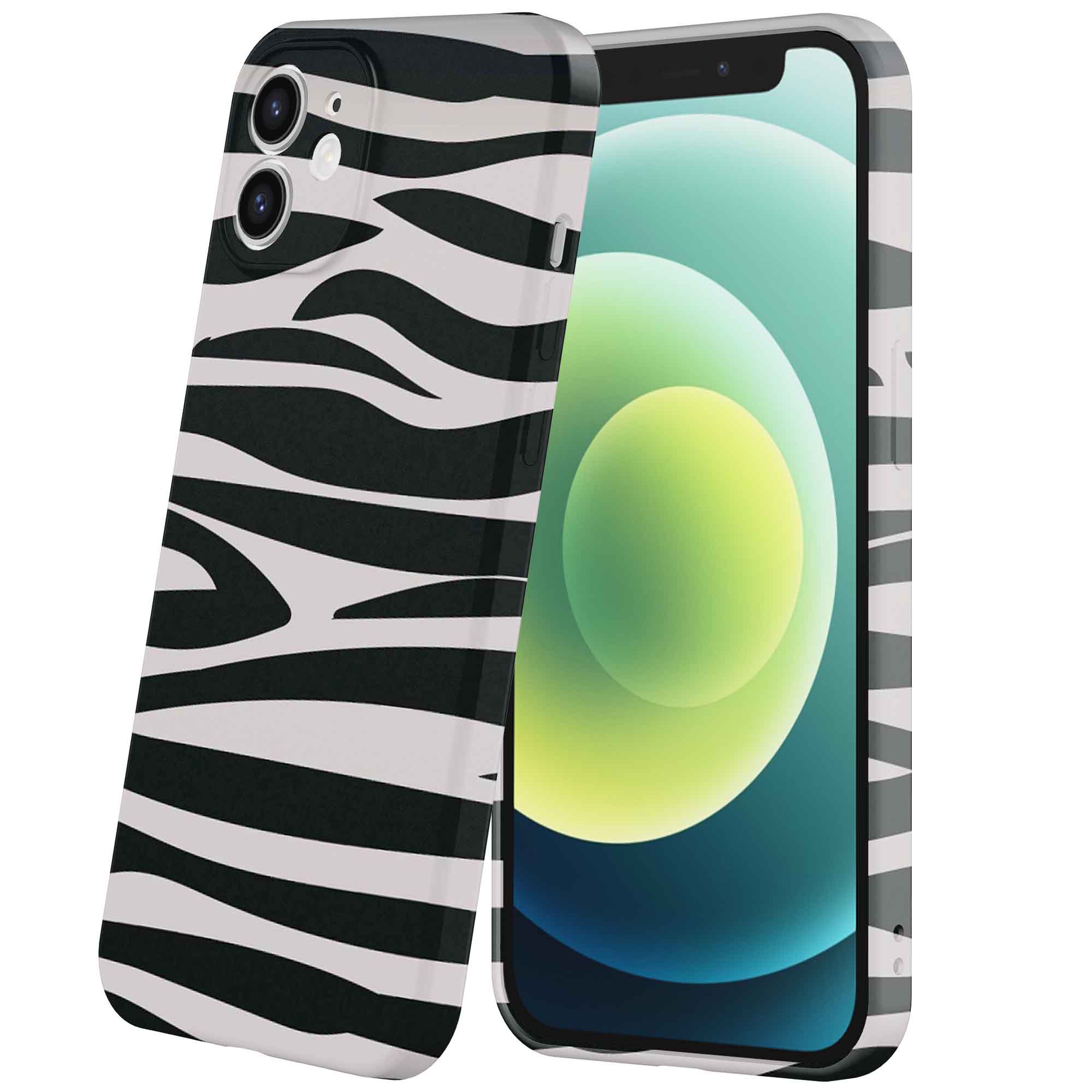 zebra opdruk_iPhone 12 Mini telefoonhoesje met volledige rondom bedrukking (6)