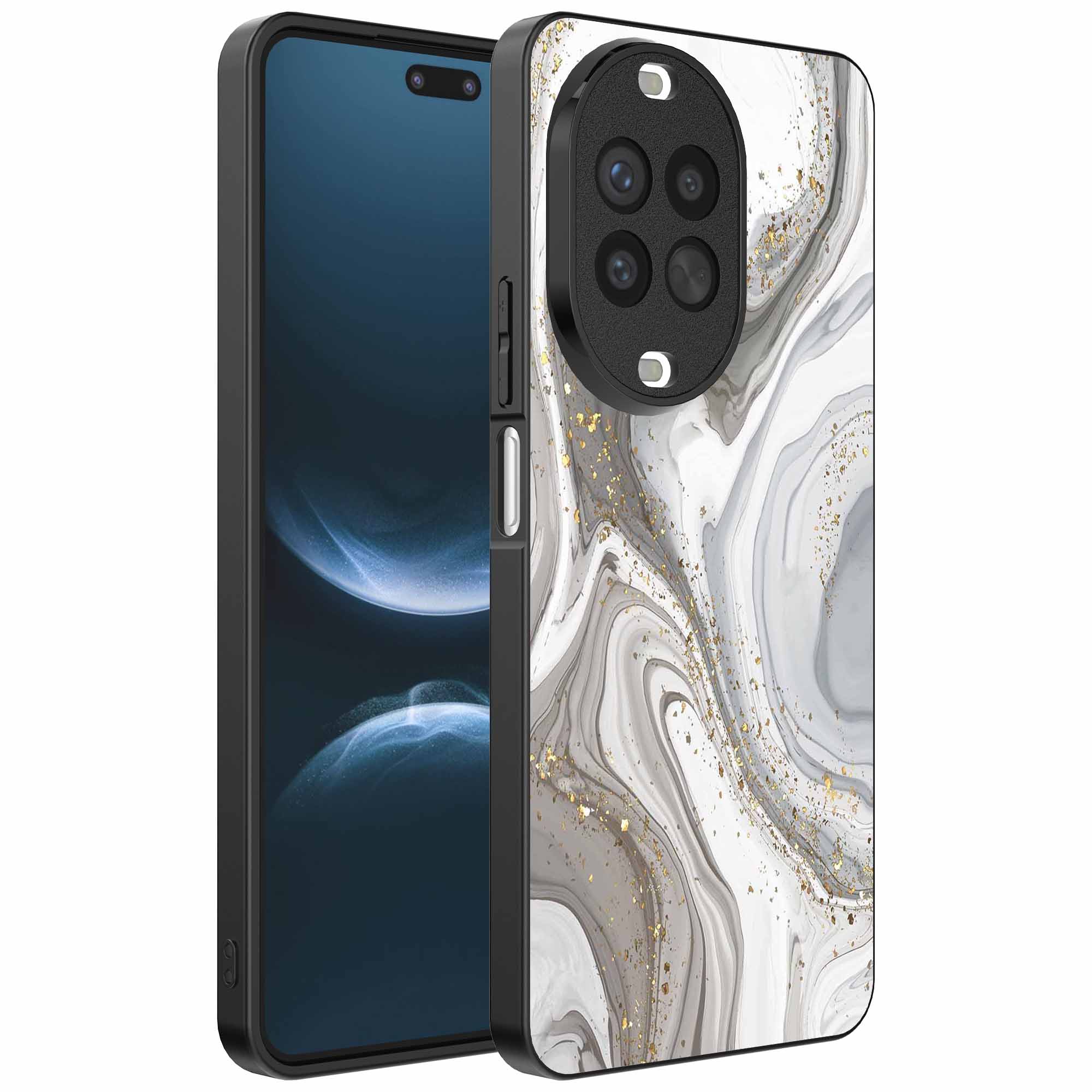 zilver marmer opdruk_Huawei Nova 14 Pro telefoonhoesje (1)