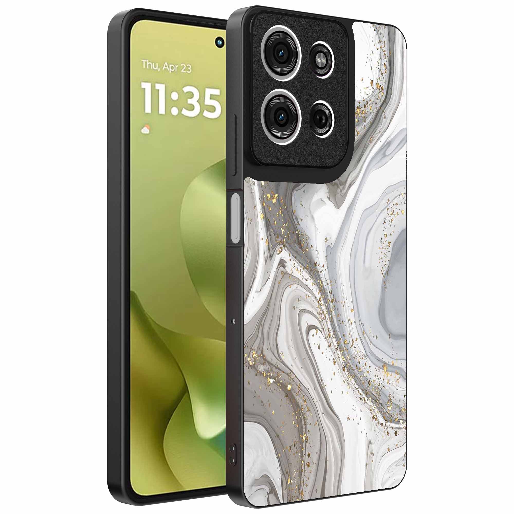 zilver marmer opdruk_Motorola Moto G86 telefoonhoesje (1)