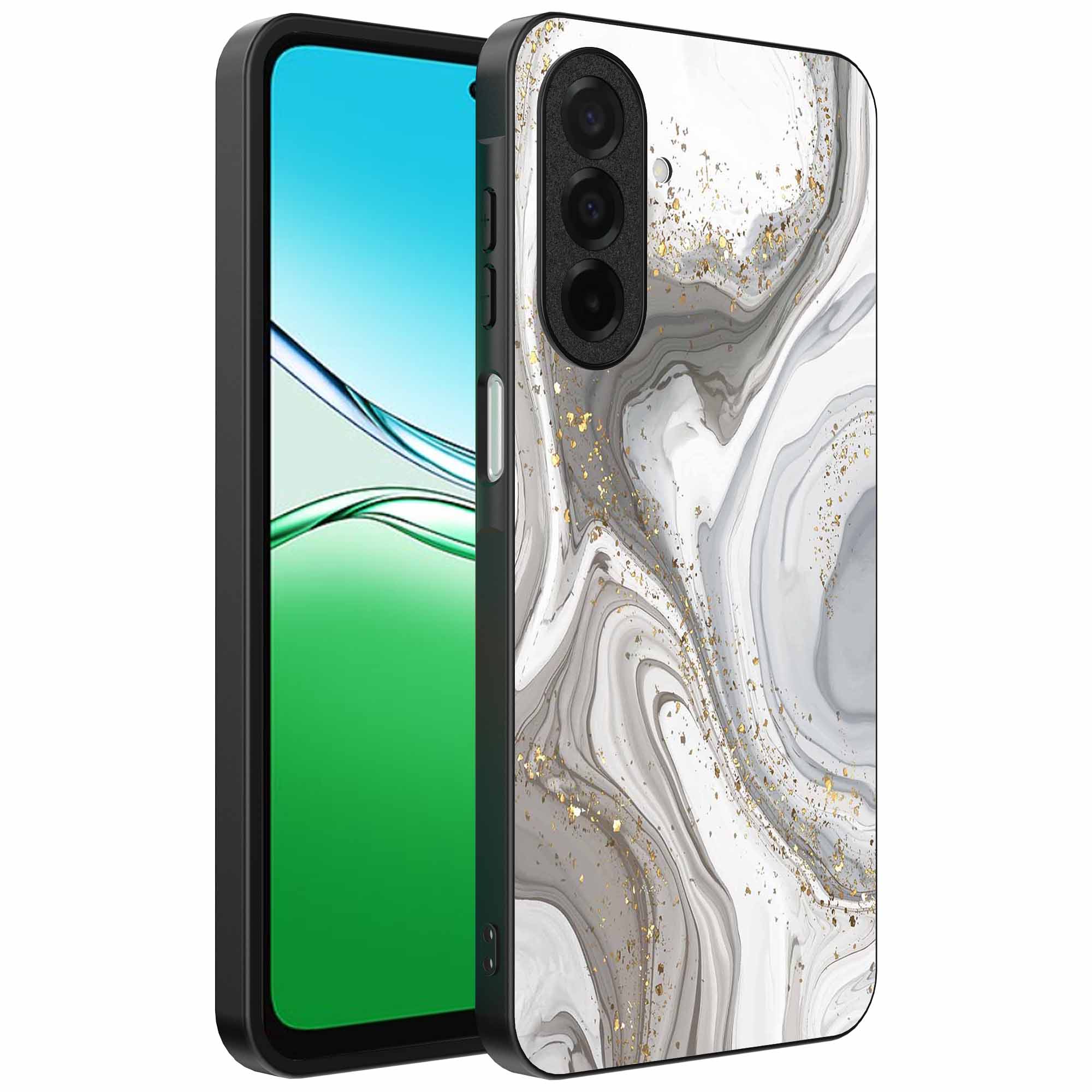 zilver marmer opdruk_Oppo A5 telefoonhoesje (1)
