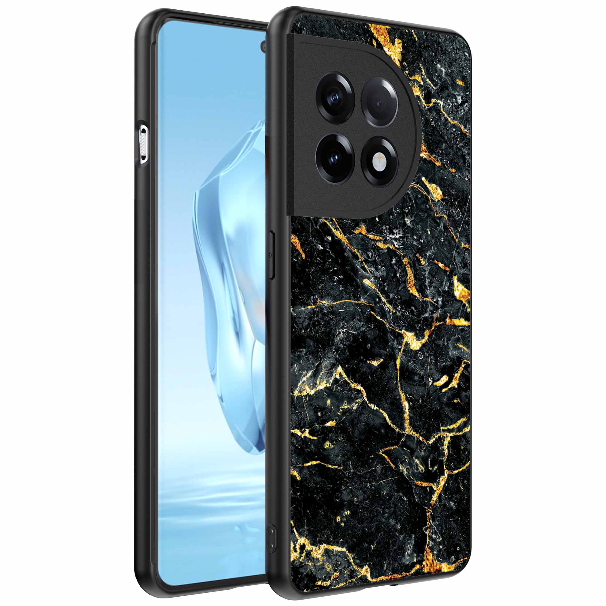 zwart goud marmer opdruk_OnePlus 12 Telefoonhoesje (1)