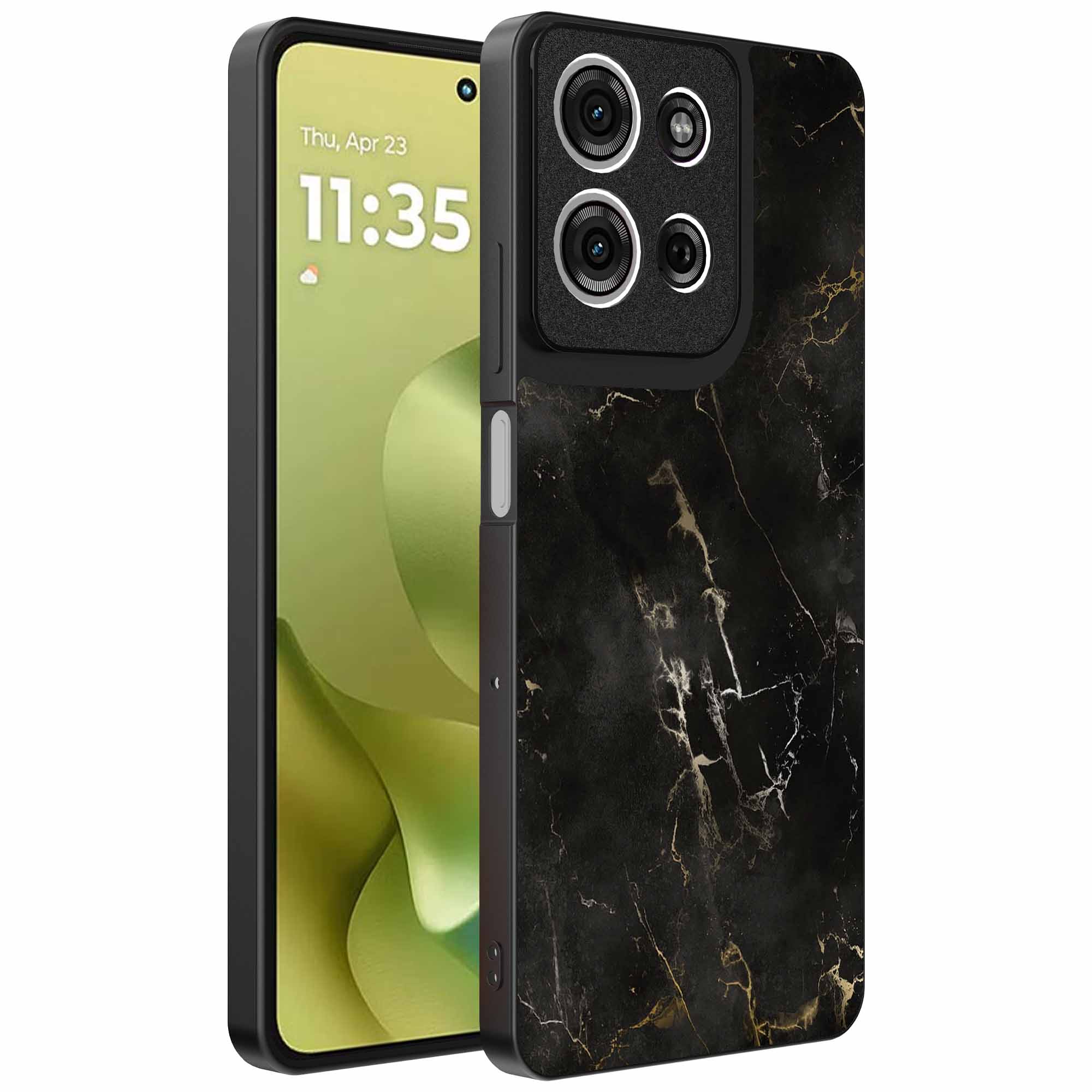 zwart marmer opdruk_Motorola Moto G86 telefoonhoesje (1)