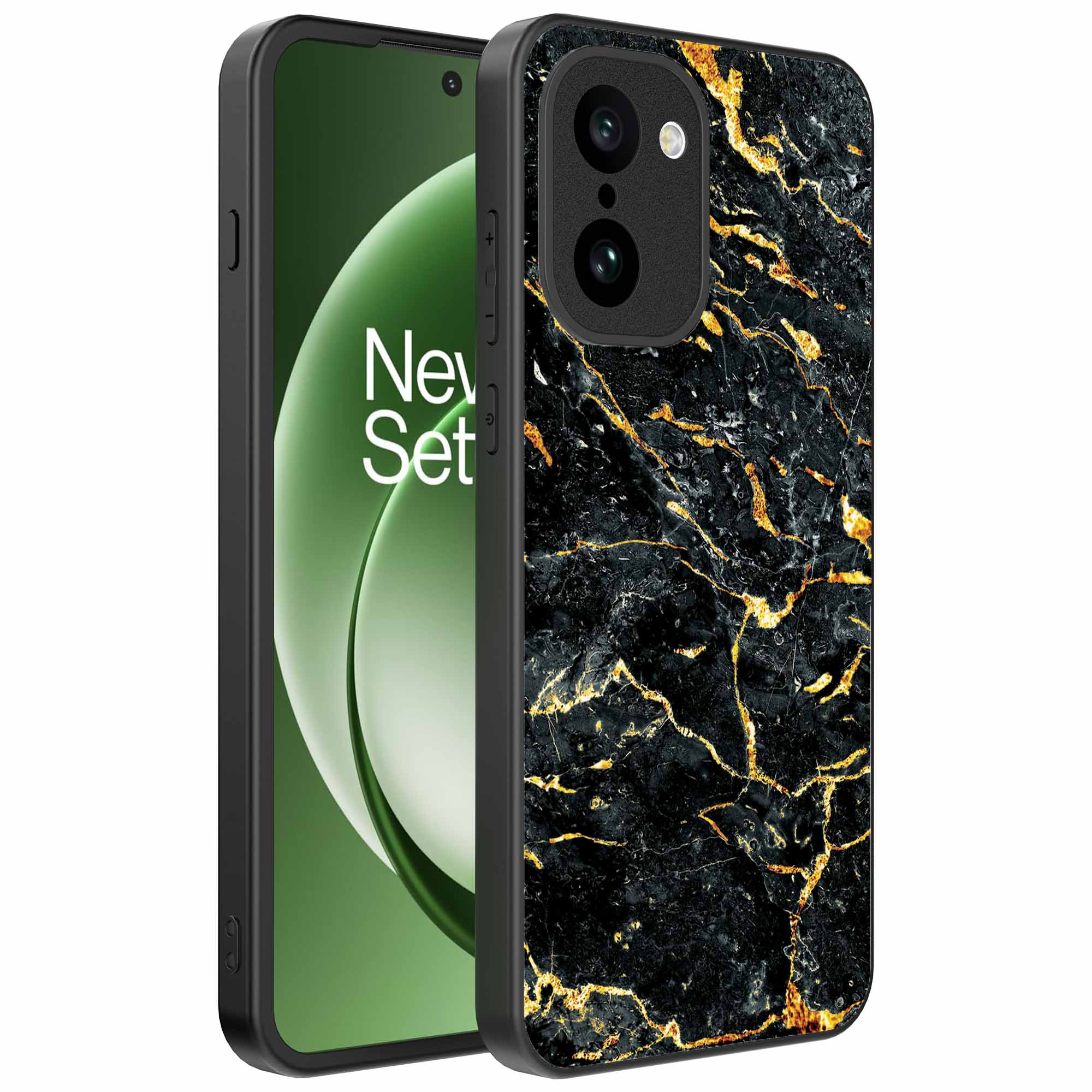 zwart goud marmer opdruk_OnePlus 15R Telefoonhoesje (1)