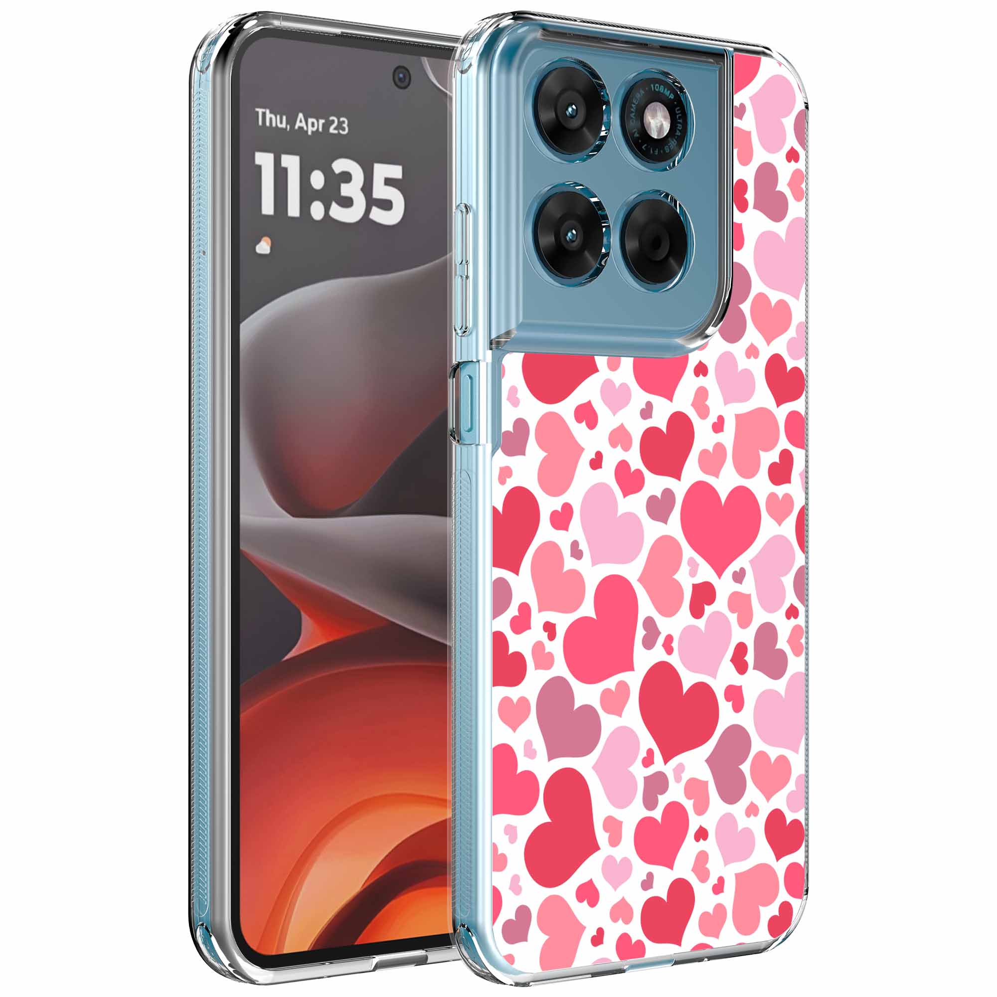 Hartjes opdruk_Motorola Moto G15 transparant telefoonhoesje (1)