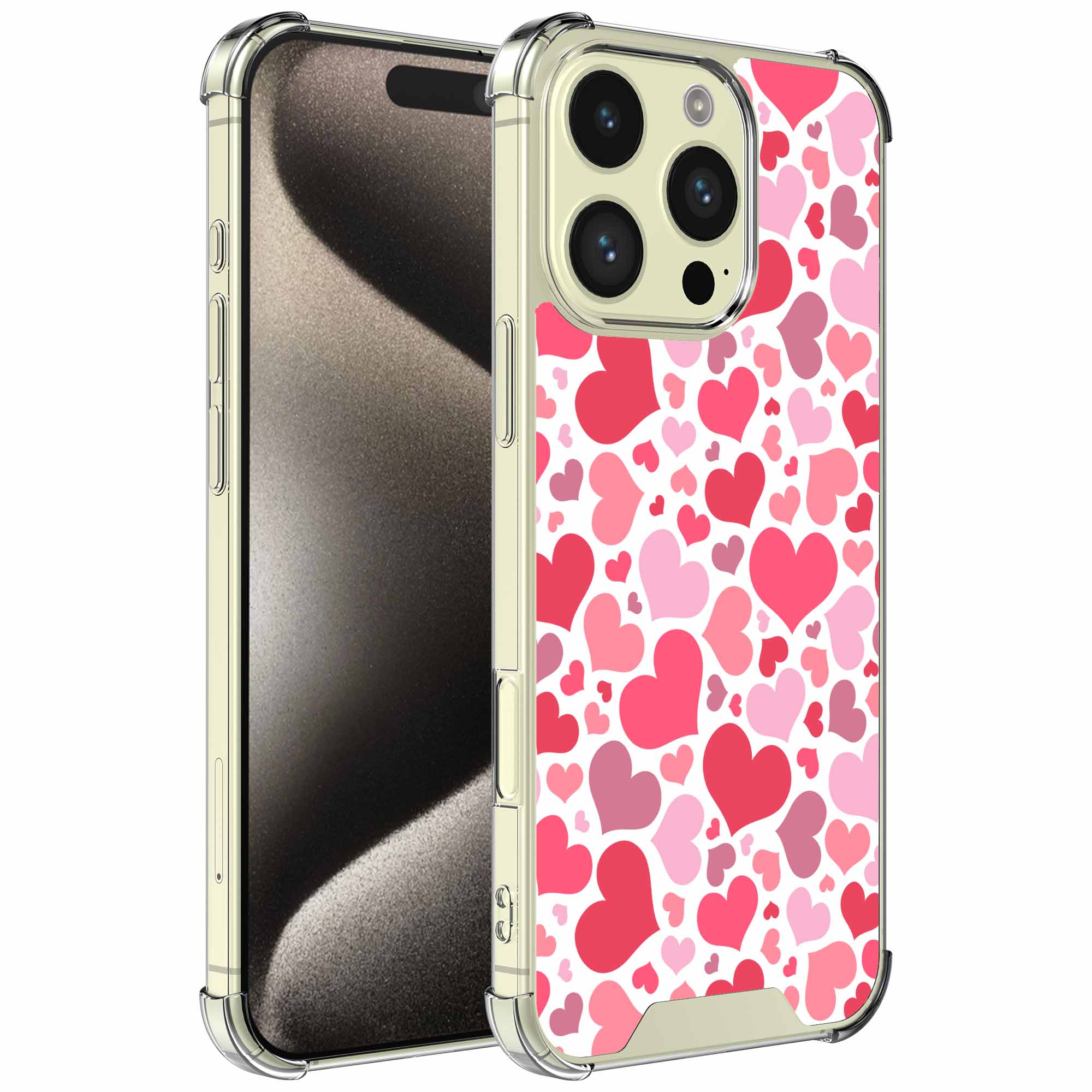 Hartjes opdruk_iPhone 15 Pro transparant telefoonhoesje (1)